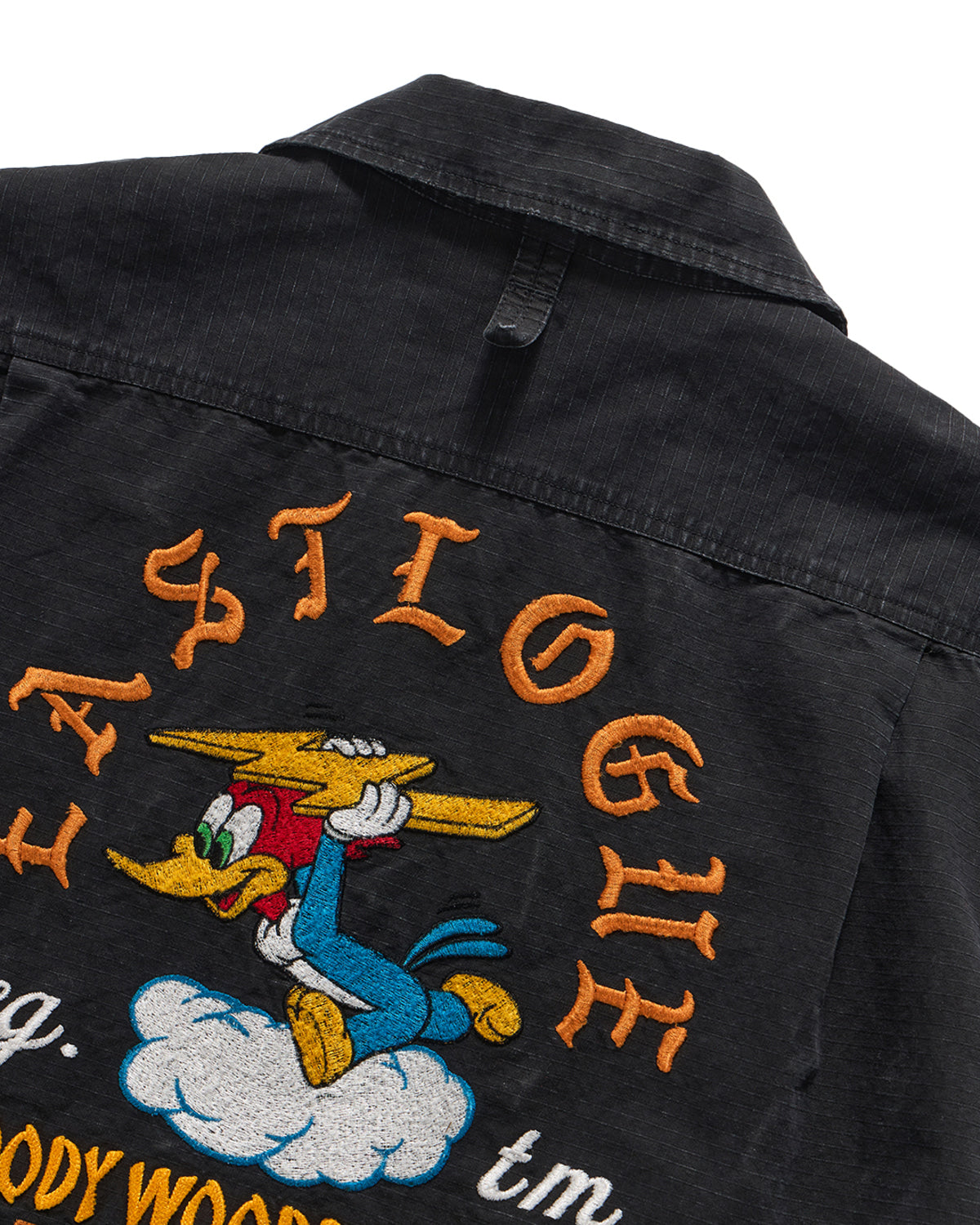 Eastlogue - Embroidered Woody Fatigue Half Shirts Jacket (Black Ripstop) product image 5 | TRAB K-Fashion Australia