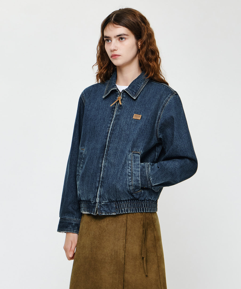 Marithe & Francois Girbaud - Denim Zip-up Trucker Jacket (Dark Blue) product image 2 | TRAB K-Fashion Australia