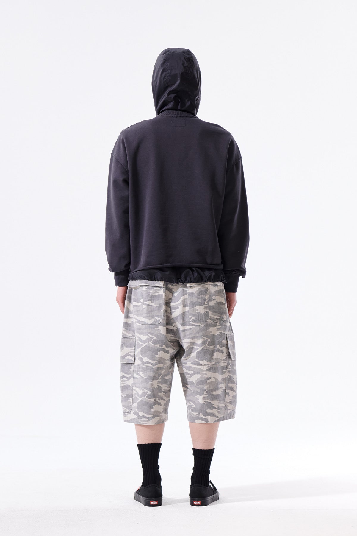 Matin Kim - Raw Cut Applique Sweatshirt (Charcoal) product image 12 | TRAB K-Fashion Australia