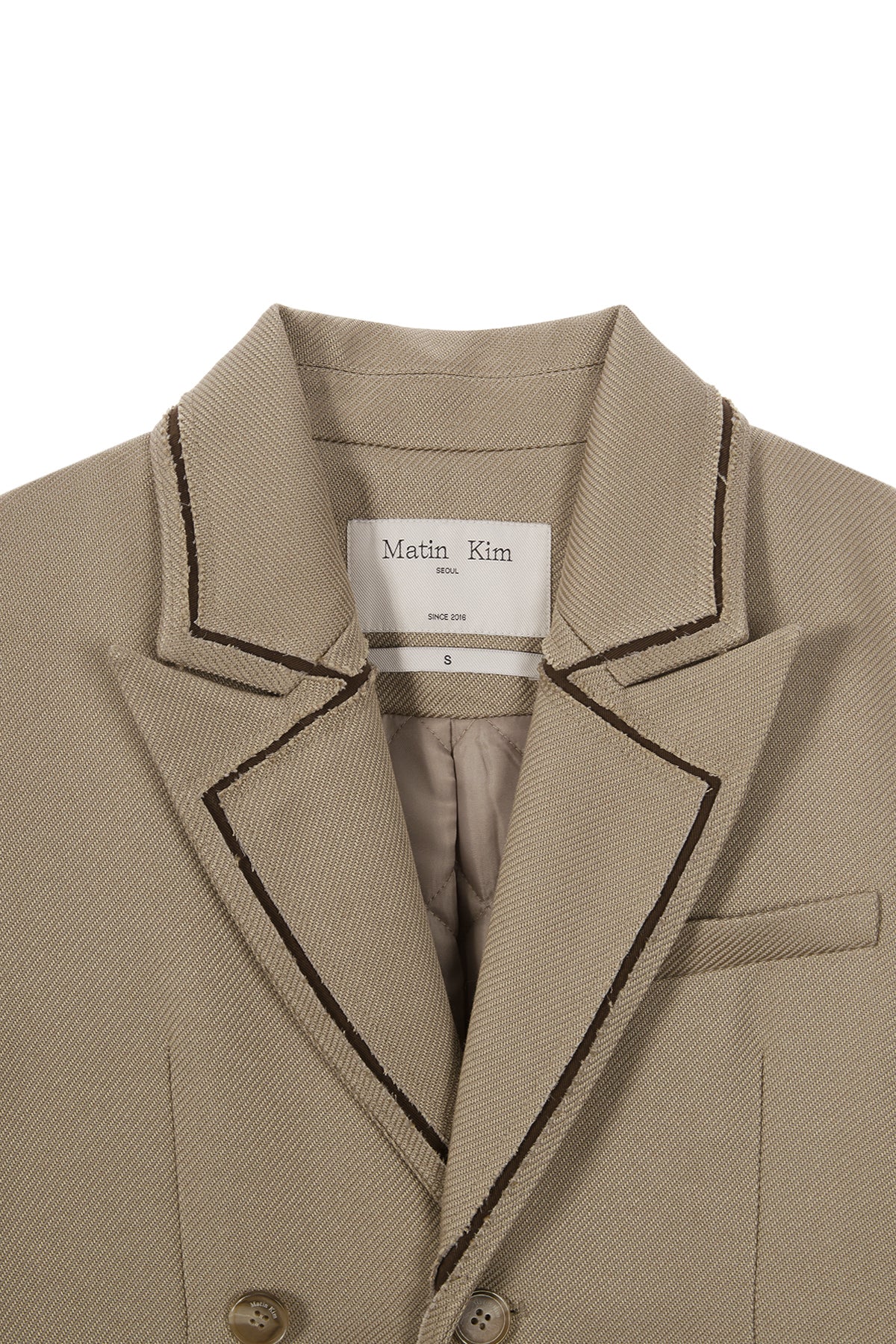 Matin Kim - Drop Shoulder Long Double Jacket (Beige) product image 3 | TRAB K-Fashion Australia