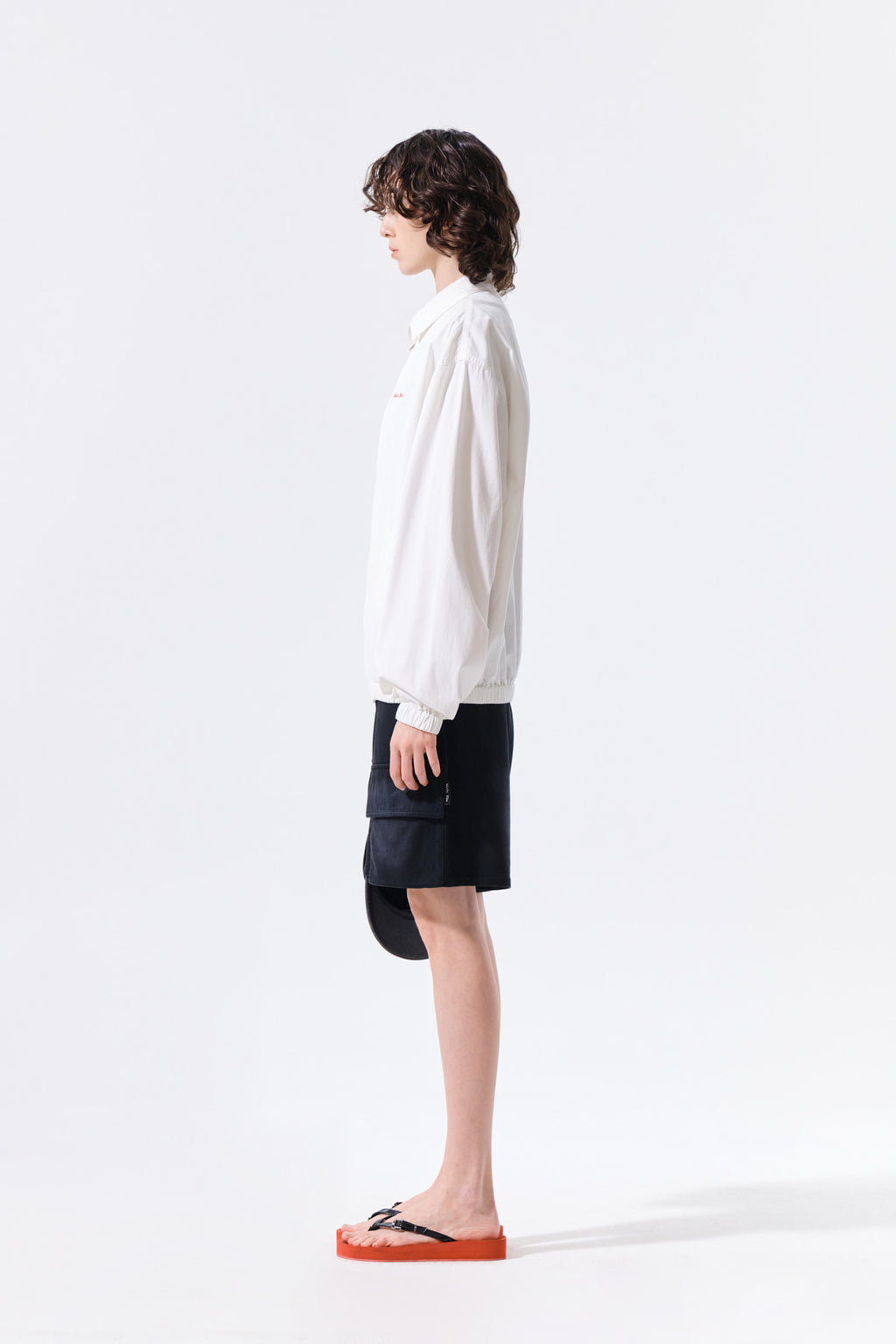 Matin Kim - Small Logo Cotton Zip Up Jumper (White) product image 8 | TRAB K-Fashion Australia