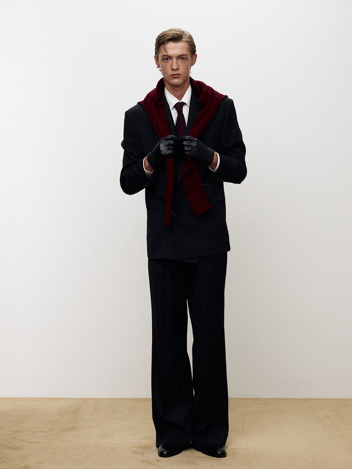 Tonywack - Wool Twill Wide-Leg Pleated Trousers (Black) product image 3 | TRAB K-Fashion Australia