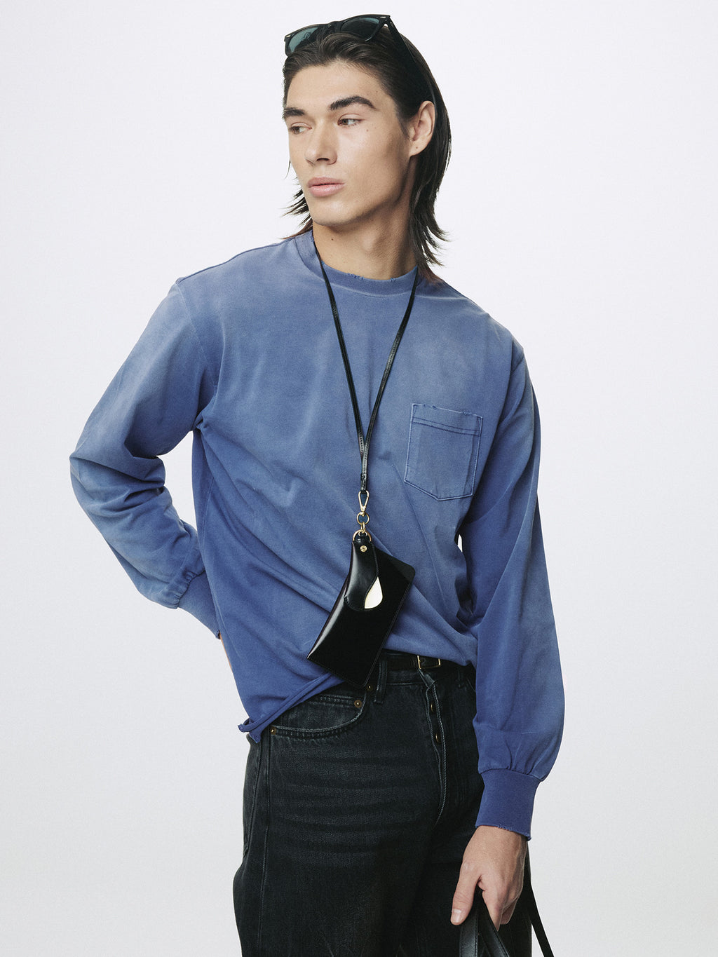Tonywack - Garment Dyed Long Sleeve Crew (Faded Purple Blue) product image 6 | TRAB K-Fashion Australia