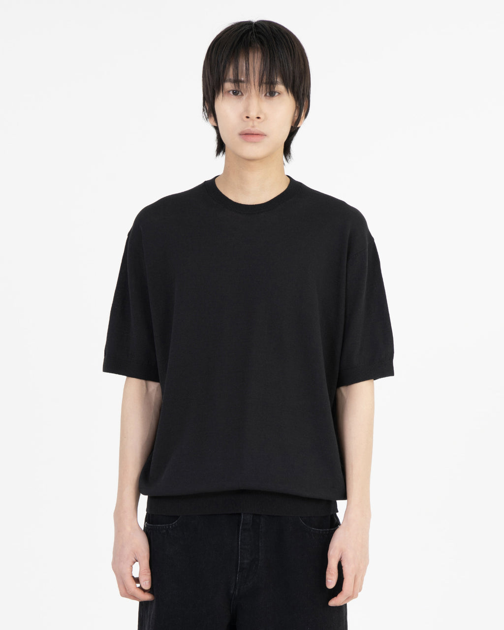 Brownyard - Hard Twist Supima Cotton Half Knit (Washed Black) product image 1 | TRAB K-Fashion Australia