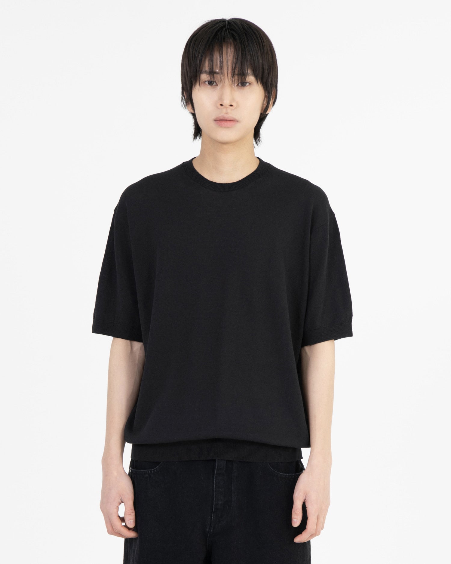 Brownyard - Hard Twist Supima Cotton Half Knit (Washed Black) product image 1 | TRAB K-Fashion Australia