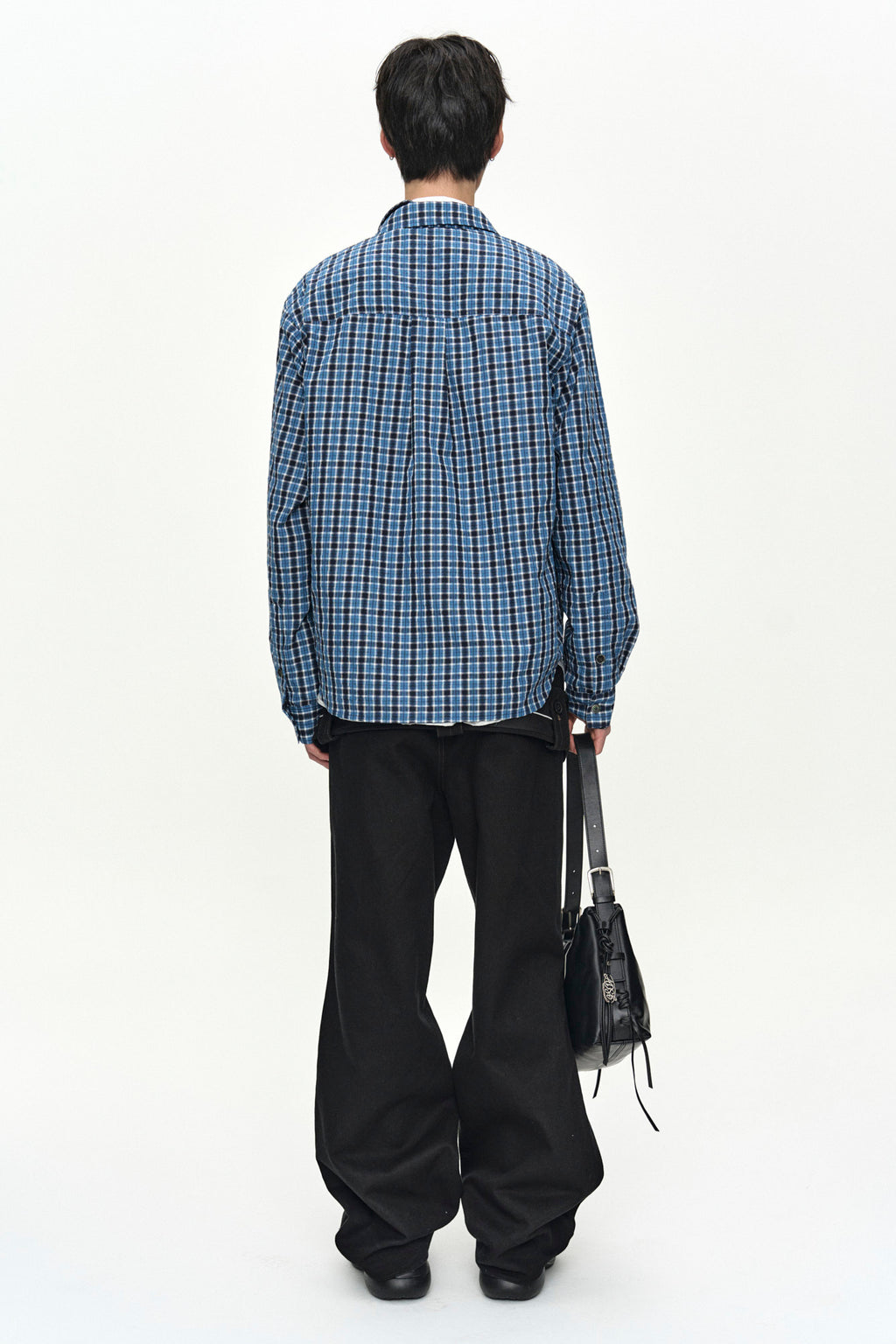 Andersson Bell - Blue Check Layered Shirt (Blue) product image 4 | TRAB K-Fashion Australia