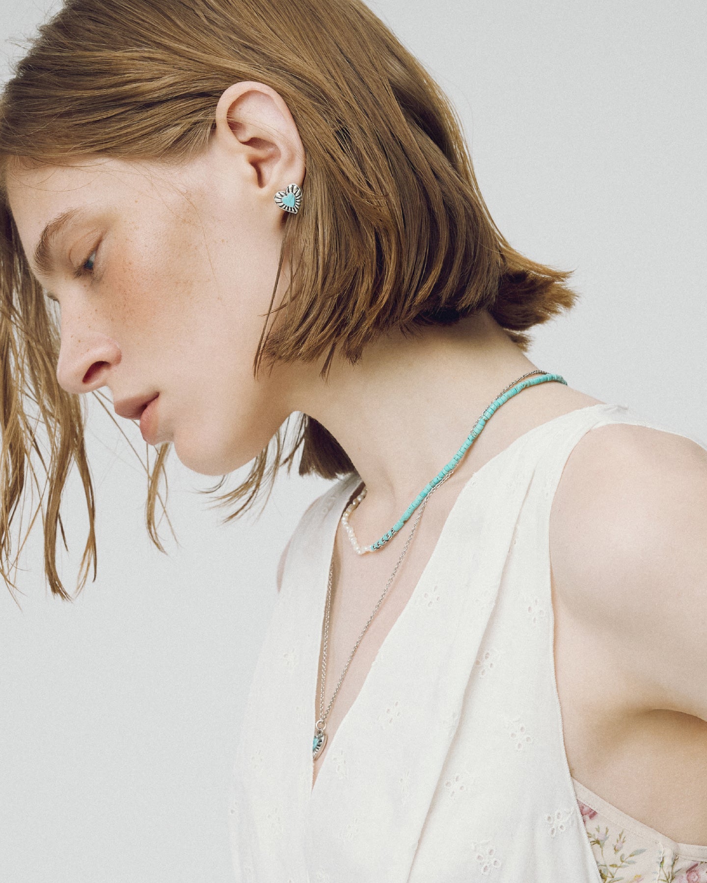 Numbering - Heart Turquoise Earrings #8262 product image 3 | TRAB K-Fashion Australia