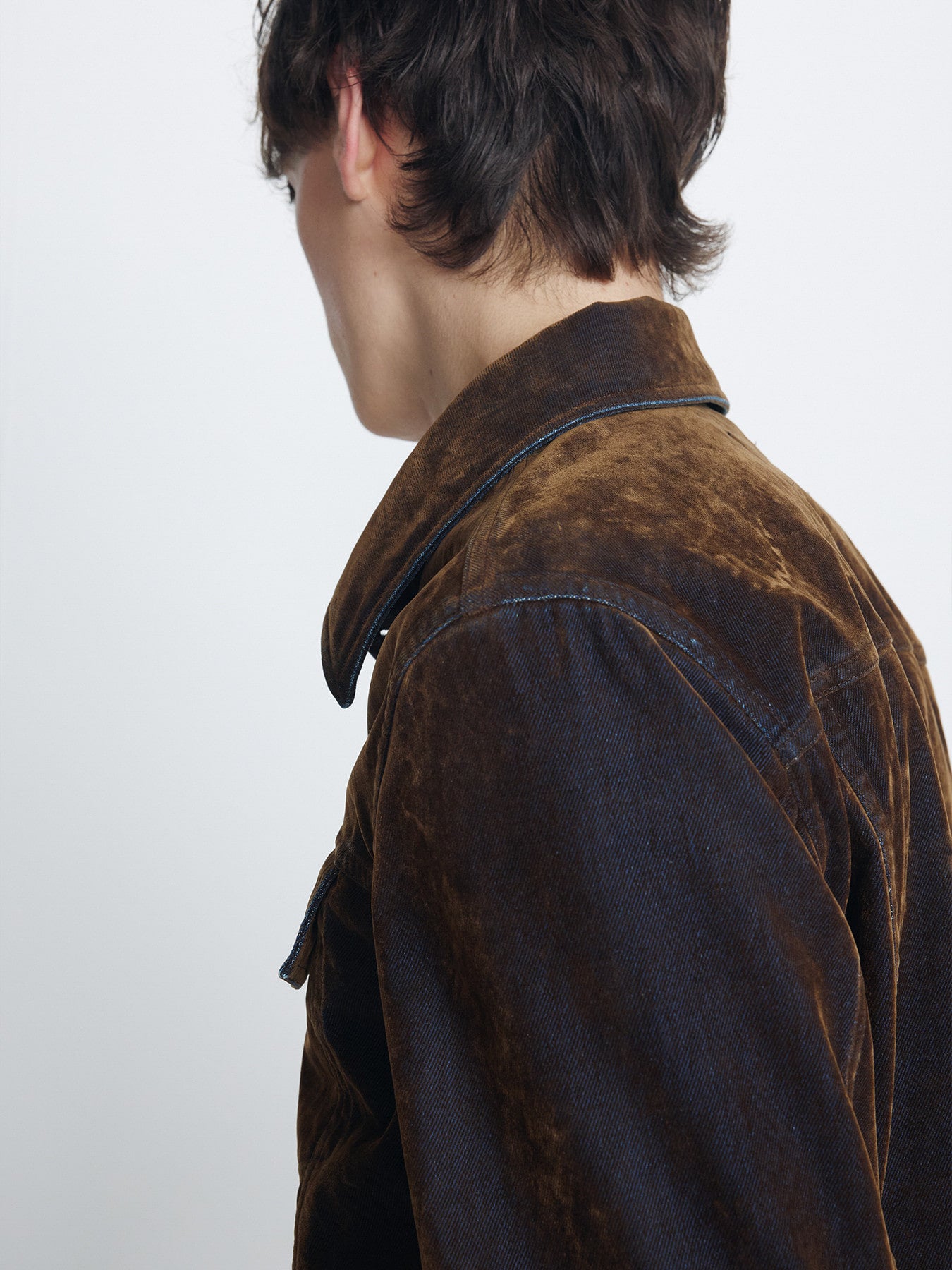 Tonywack - Flocked Denim Trucker Jacket (Brown) product image 8 | TRAB K-Fashion Australia