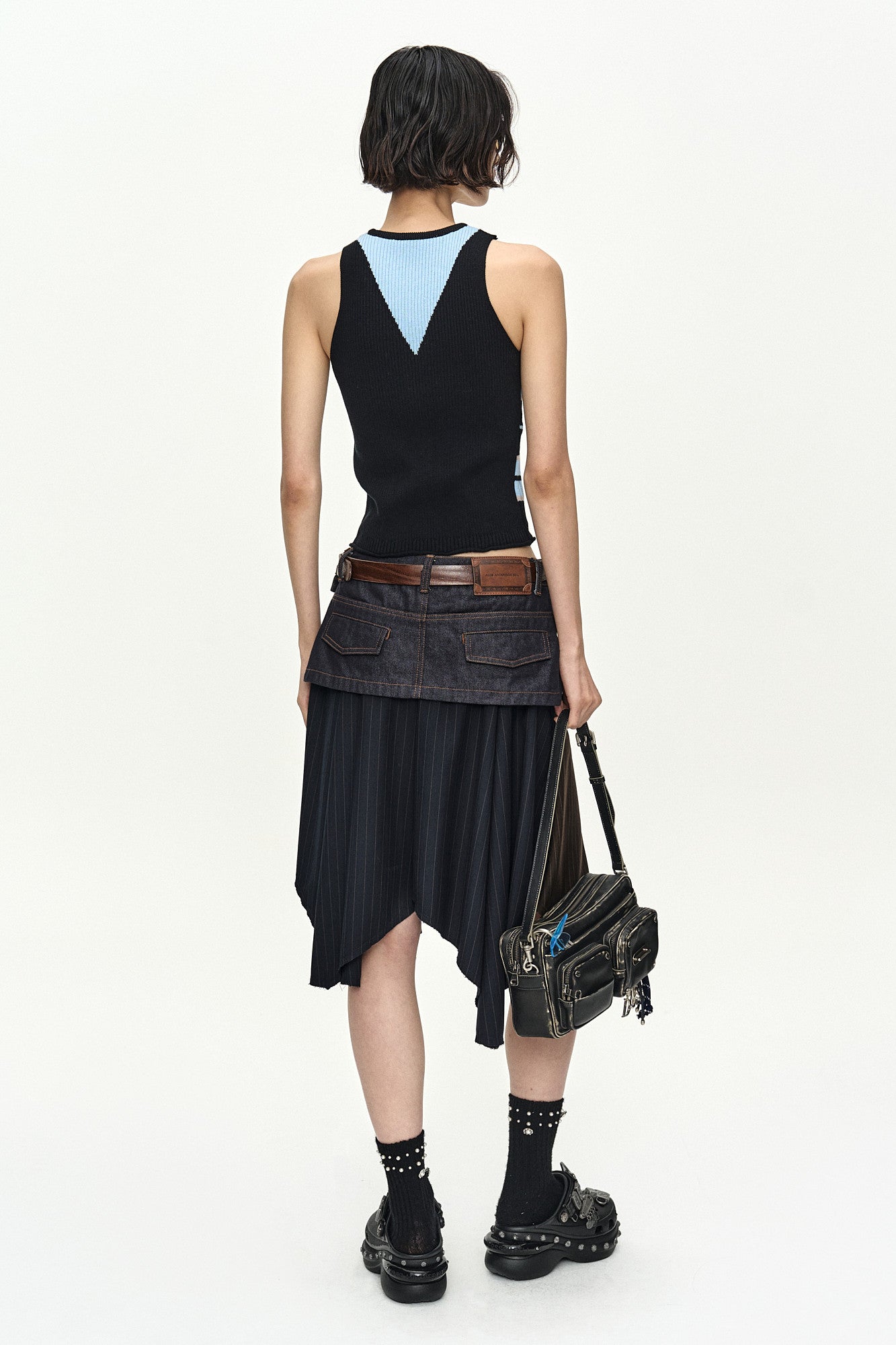 Andersson Bell - Stripe Open Knit Vest (Blue/Black) product image 4 | TRAB K-Fashion Australia
