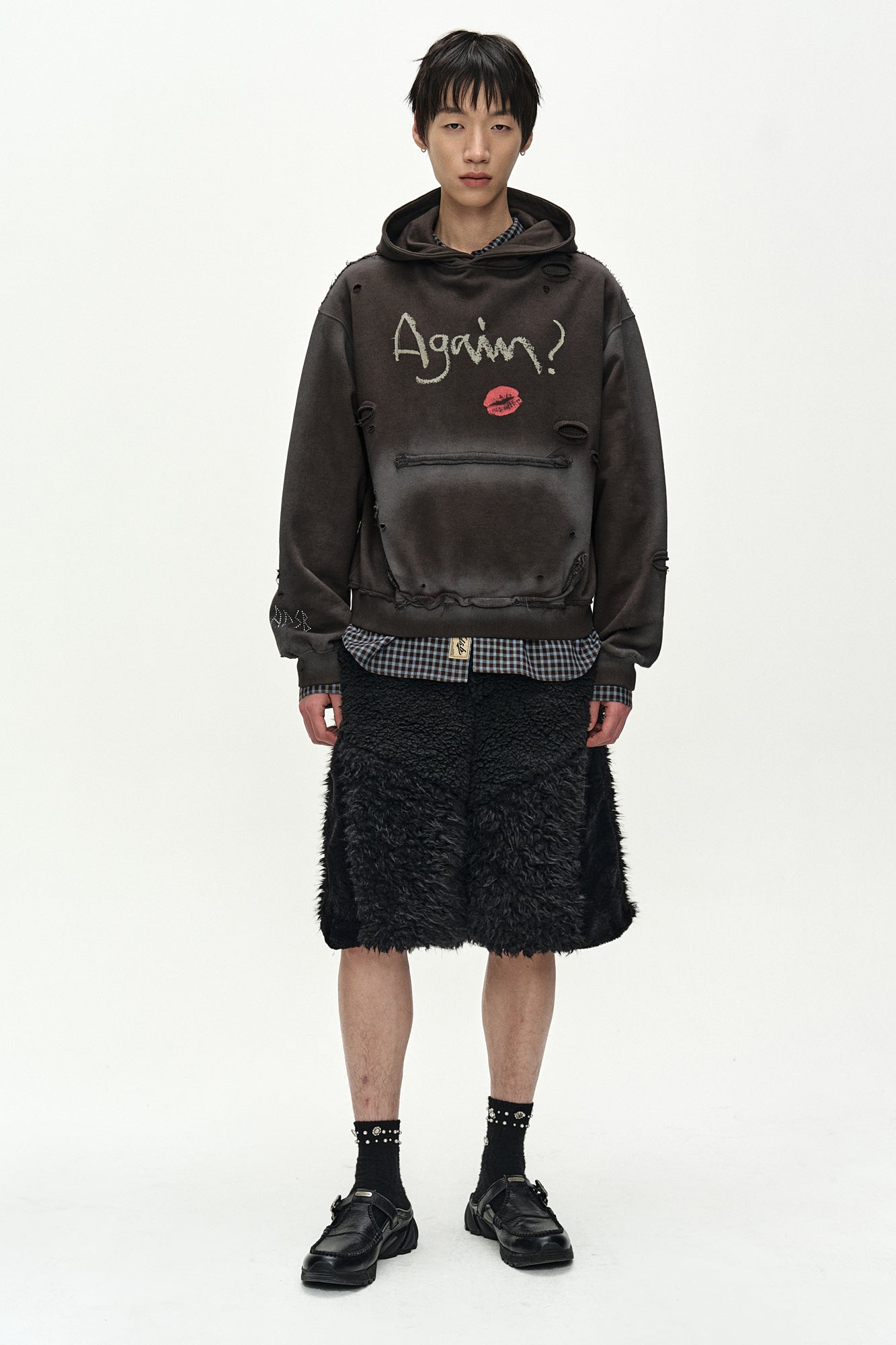 Andersson Bell - Kenley Faux Fur Patchwork Shorts (black) (Black) product image 8 | TRAB K-Fashion Australia