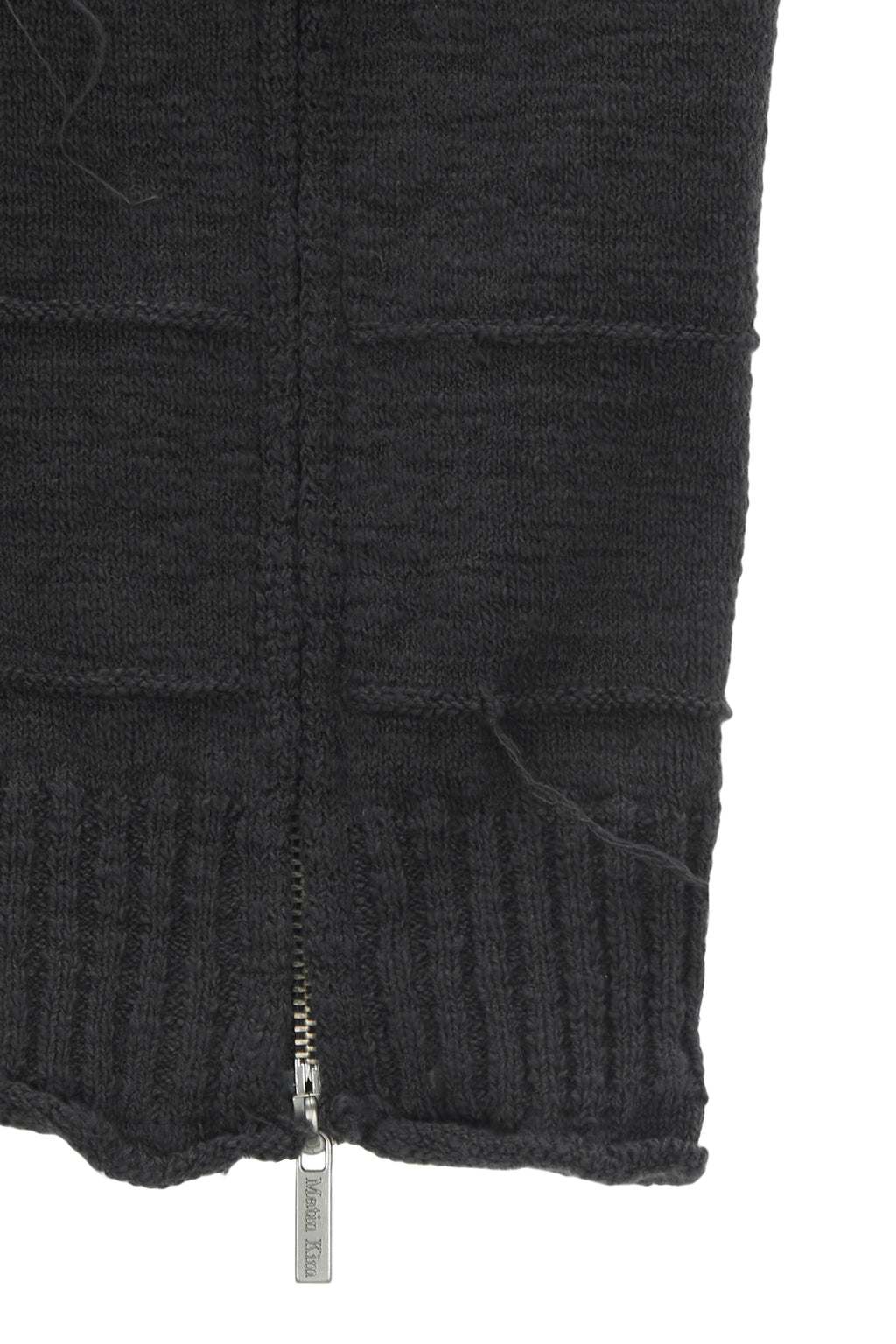 Matin Kim - Natural Damage Zip Up Tube Top (Charcoal) product image 4 | TRAB K-Fashion Australia