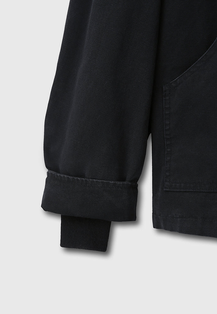 Tonywack - Leather Collar Garment-Washed Chore Jacket (Faded Black) product image 17 | TRAB K-Fashion Australia