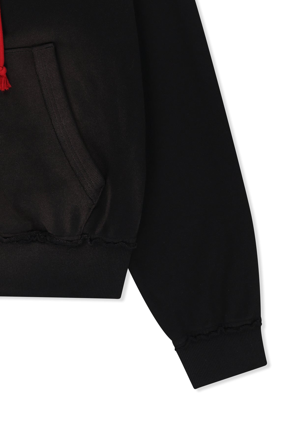Matin Kim - Vintage Washed Color Contrast Hoody Zip Up (Black) product image 4 | TRAB K-Fashion Australia
