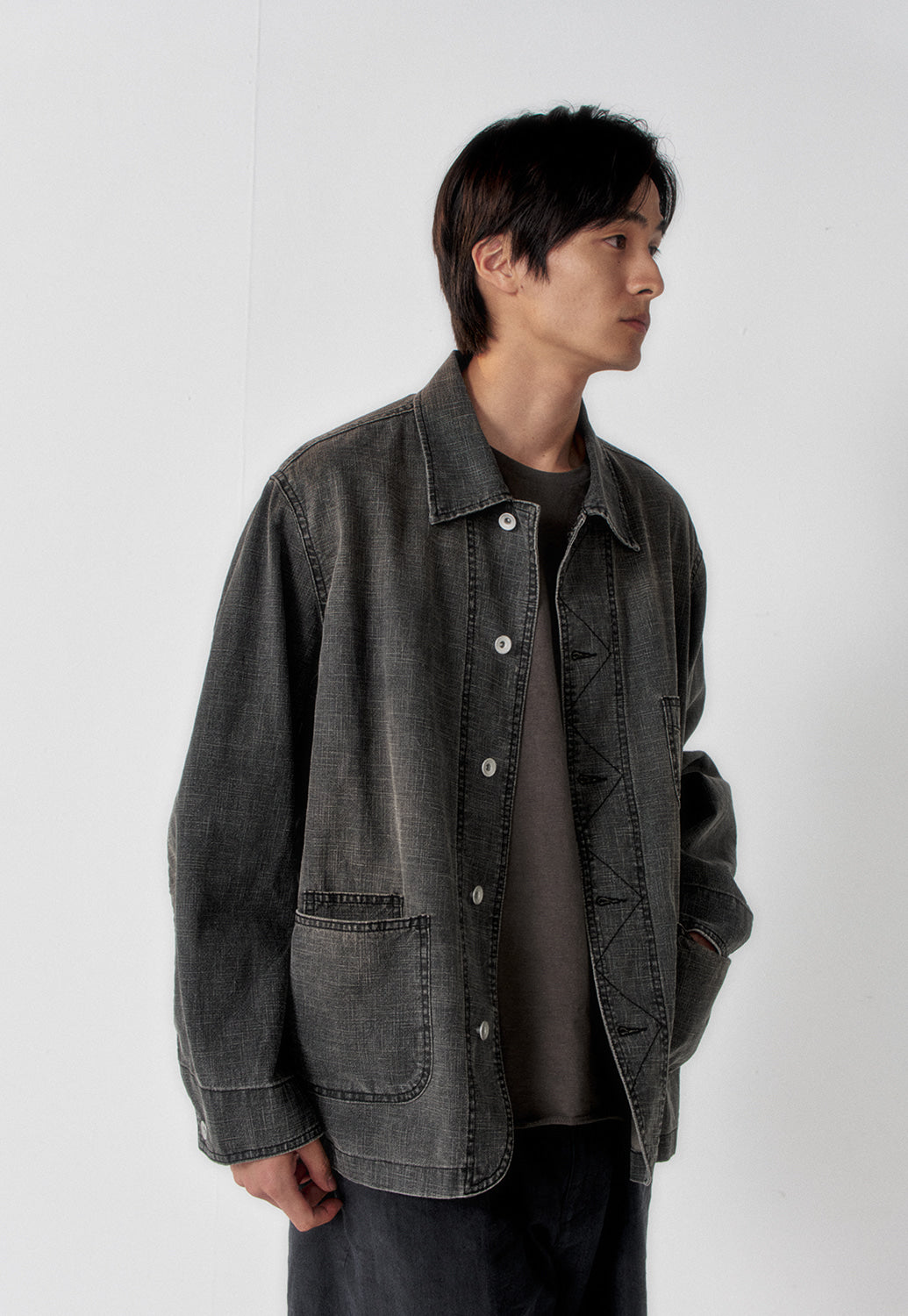 Art if acts - Linen Western Coverall Jacket (Black) product image 2 | TRAB K-Fashion Australia