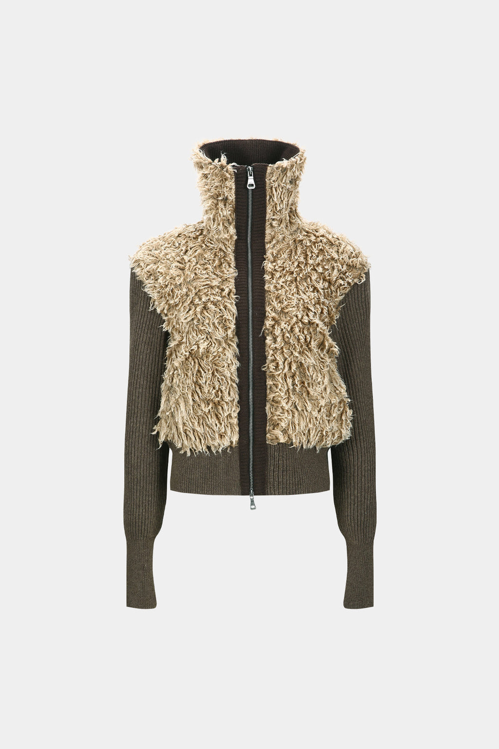 Andersson Bell - Fur Combo Knit Top (Beige) product image 6 | TRAB K-Fashion Australia