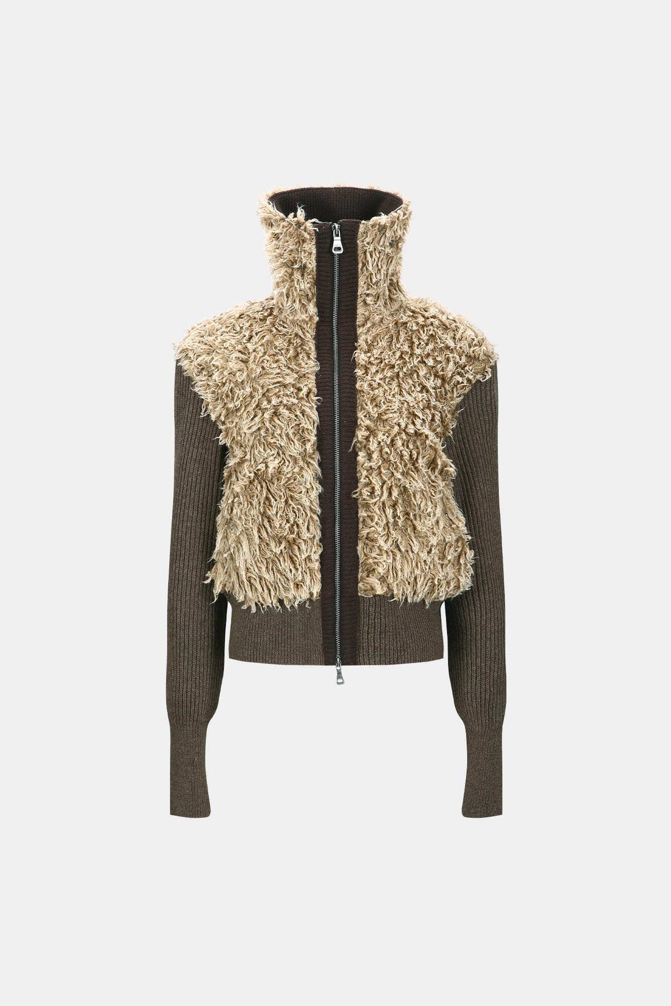 Andersson Bell - Fur Combo Knit Top (Beige) product image 6 | TRAB K-Fashion Australia