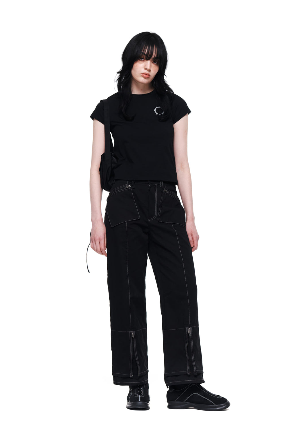 Matin Kim - Circle Logo Crop Top (Black) product image 9 | TRAB K-Fashion Australia