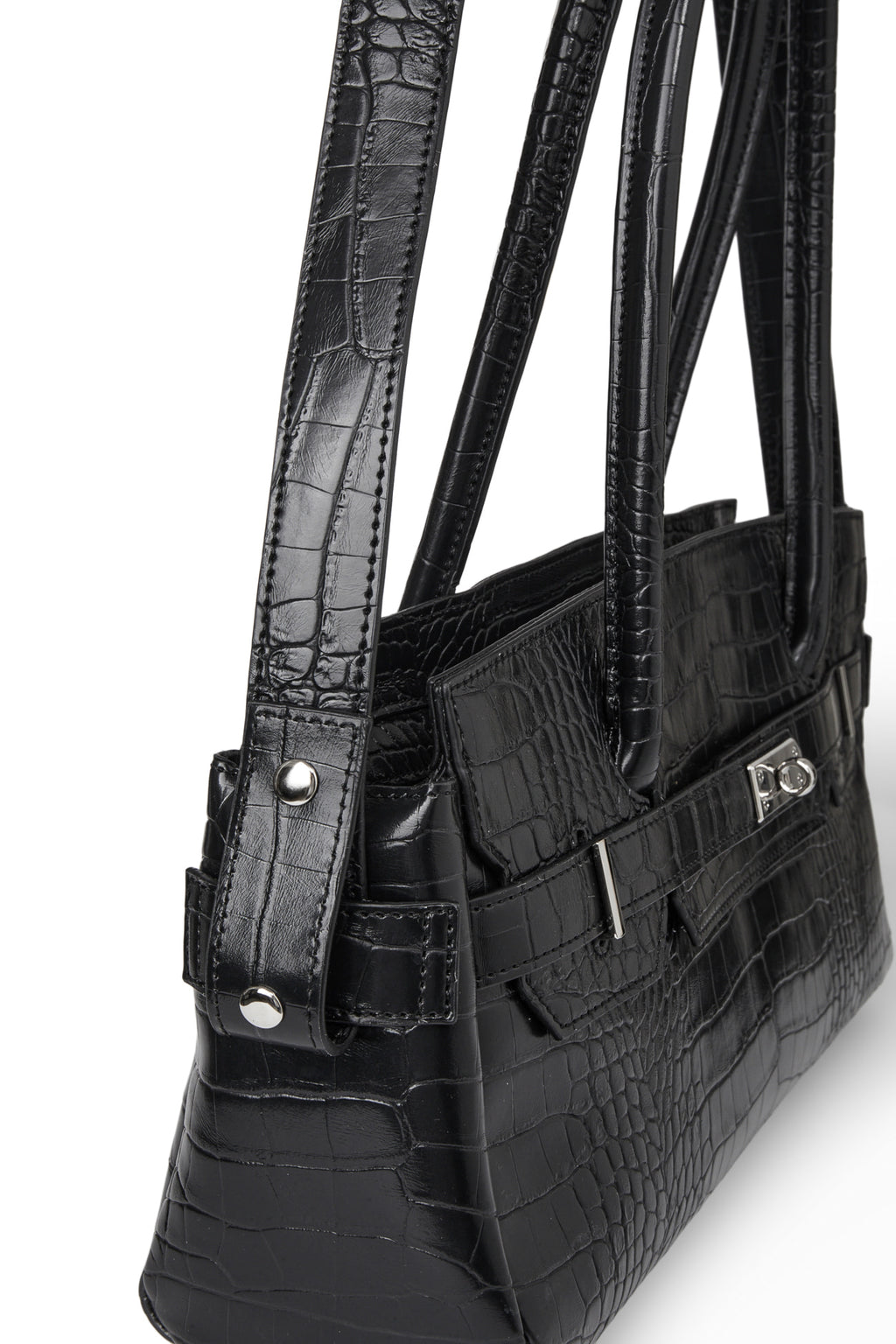 Deinet - Crocodile Pattern Two-Way Bag (Black) product image 8 | TRAB K-Fashion Australia