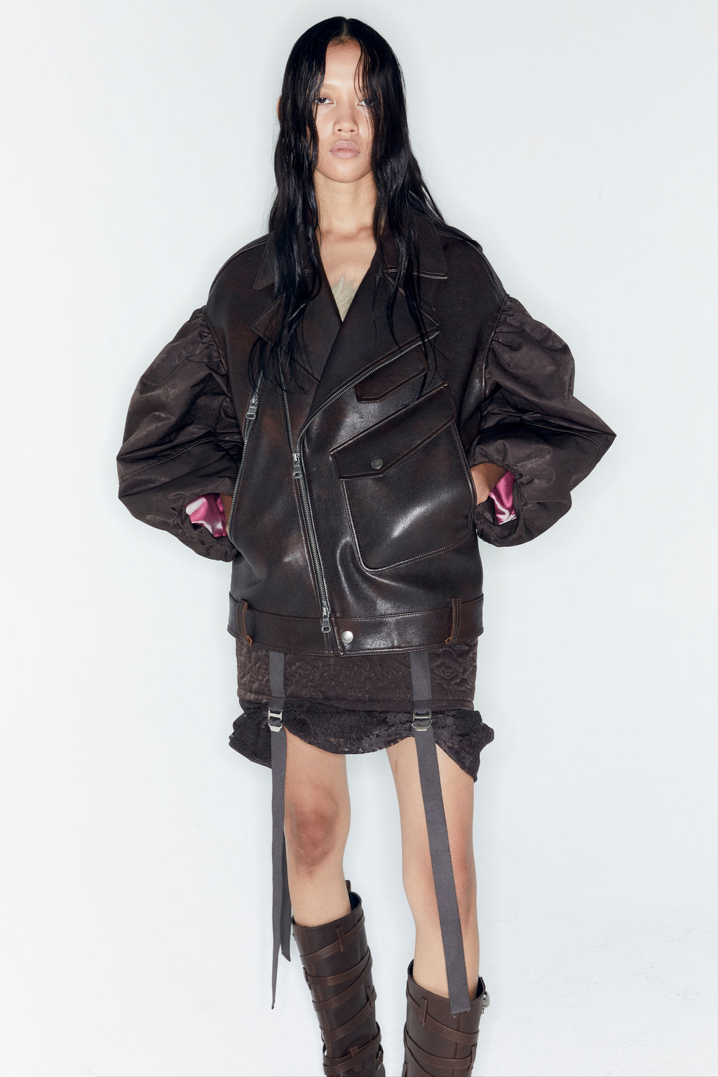 Andersson Bell - Embroidery Padded Skirt (D/Brown) product image 4 | TRAB K-Fashion Australia