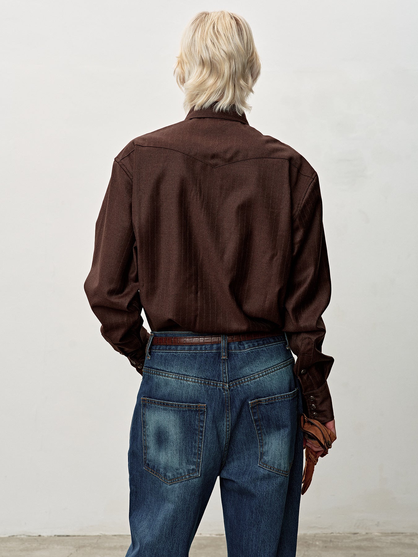 Tonywack - Striped Wool Western Shirt (Sepia Brown) product image 6 | TRAB K-Fashion Australia