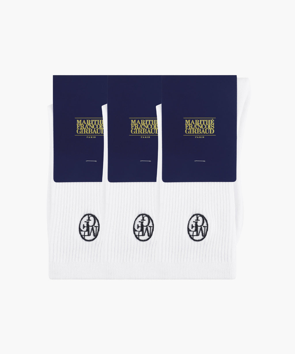 Marithe & Francois Girbaud - Circle Logo Socks 3pack (White) product image 2 | TRAB K-Fashion Australia