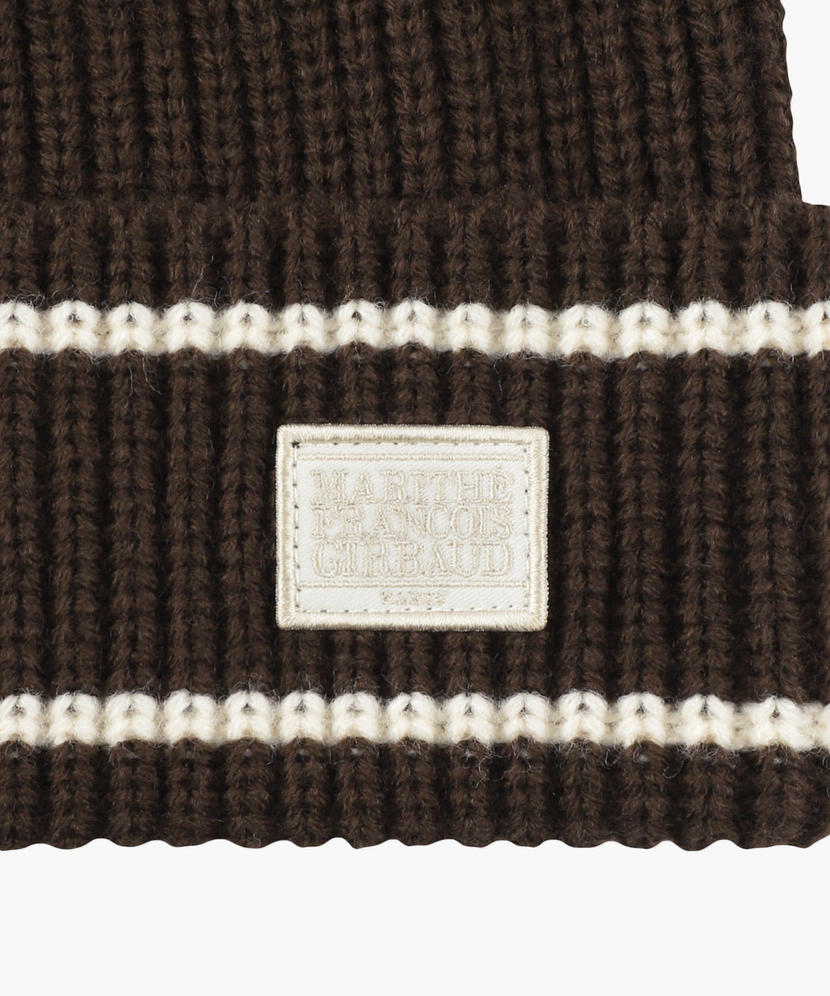 Marithe & Francois Girbaud - Micro Classic Logo Color Block Beanie (Brown) product image 3 | TRAB K-Fashion Australia