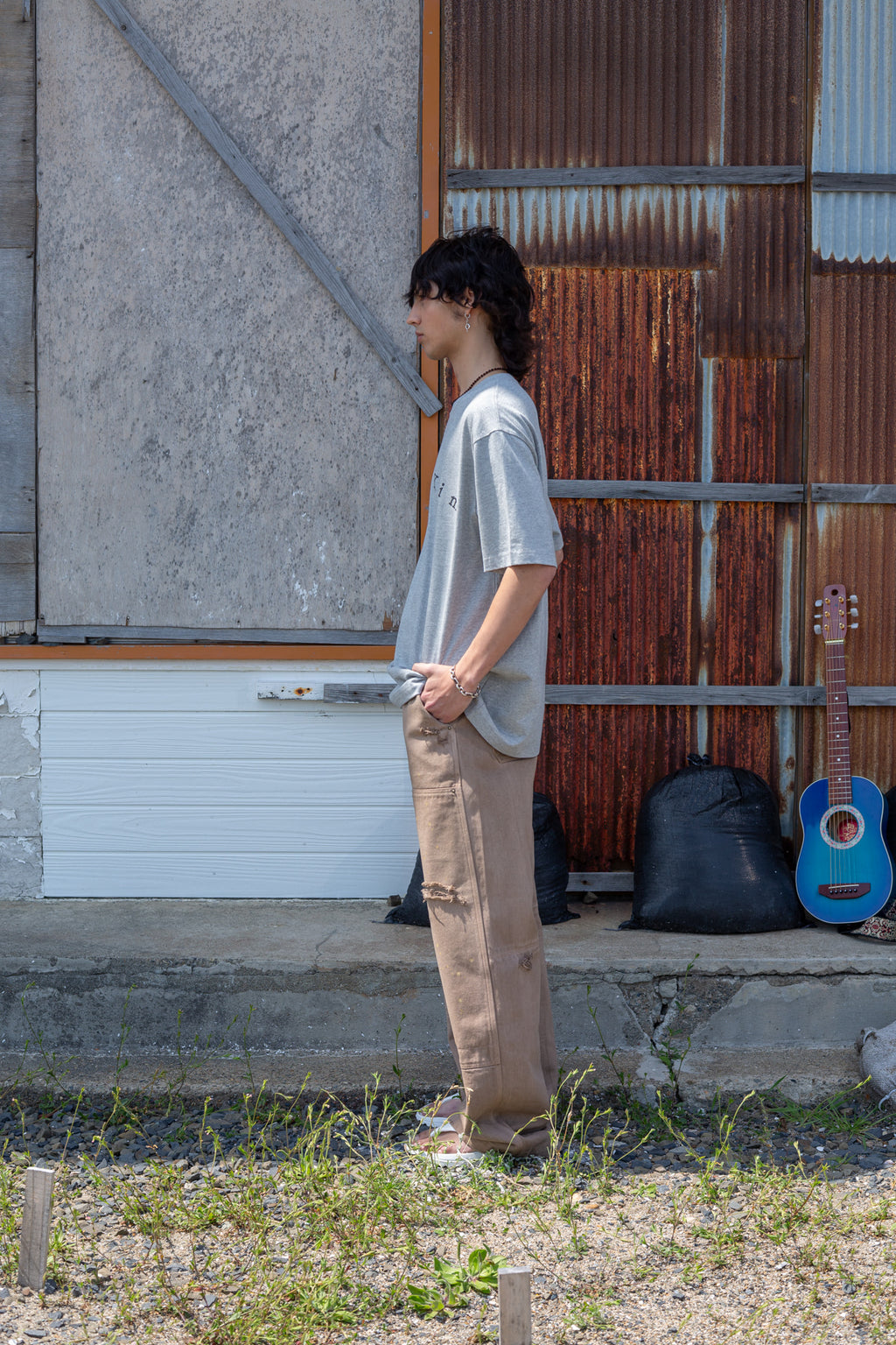 Matin Kim - Minimal Arch Logo Top (Grey) product image 7 | TRAB K-Fashion Australia