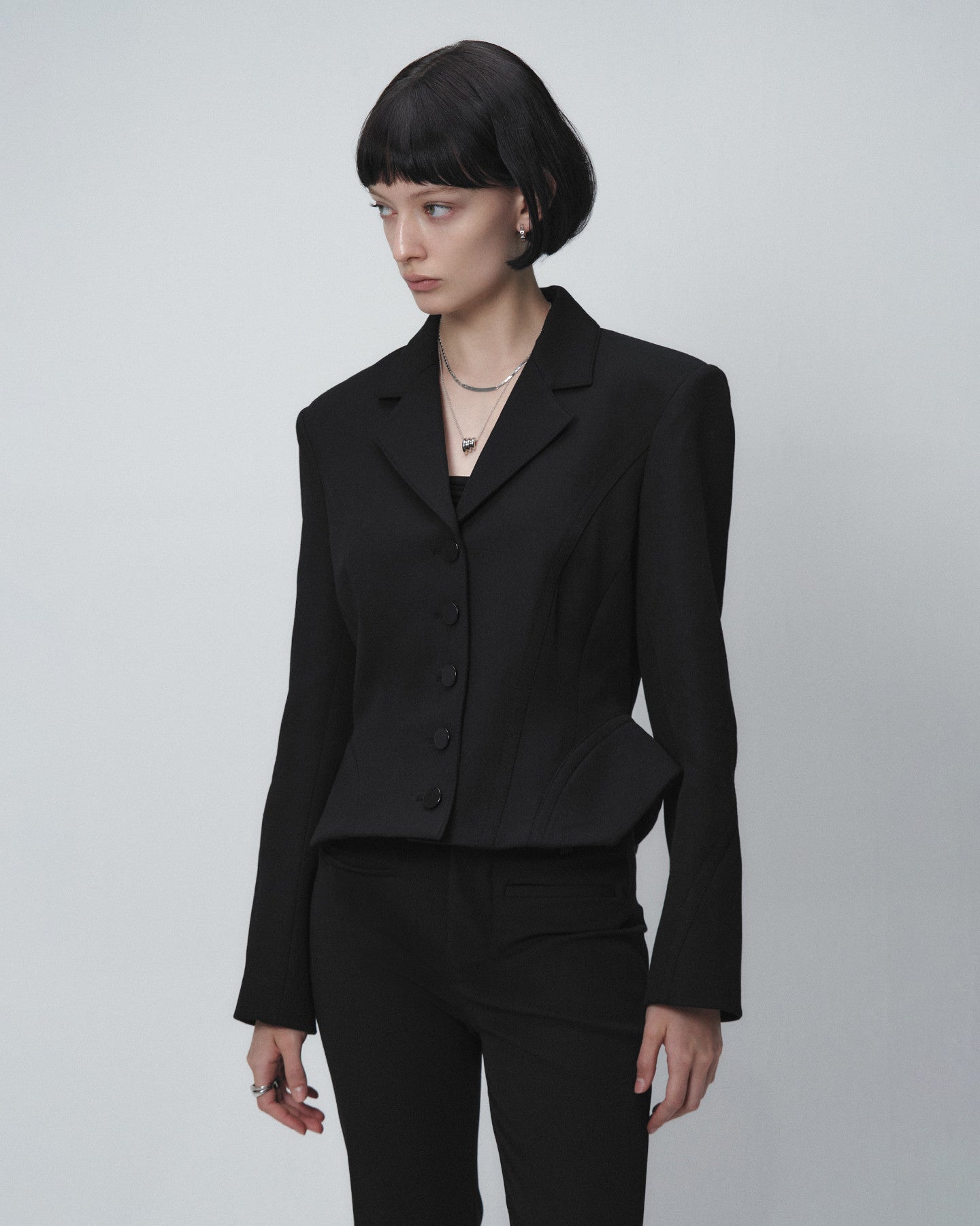 Numbering - Half & Half Hoop Earrings #7305 product image 3 | TRAB K-Fashion Australia