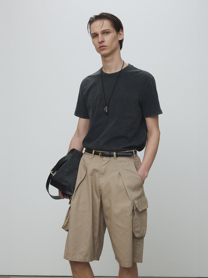 Tonywack - Garment-Washed Cotton Cargo Shorts (Beige) product image 5 | TRAB K-Fashion Australia