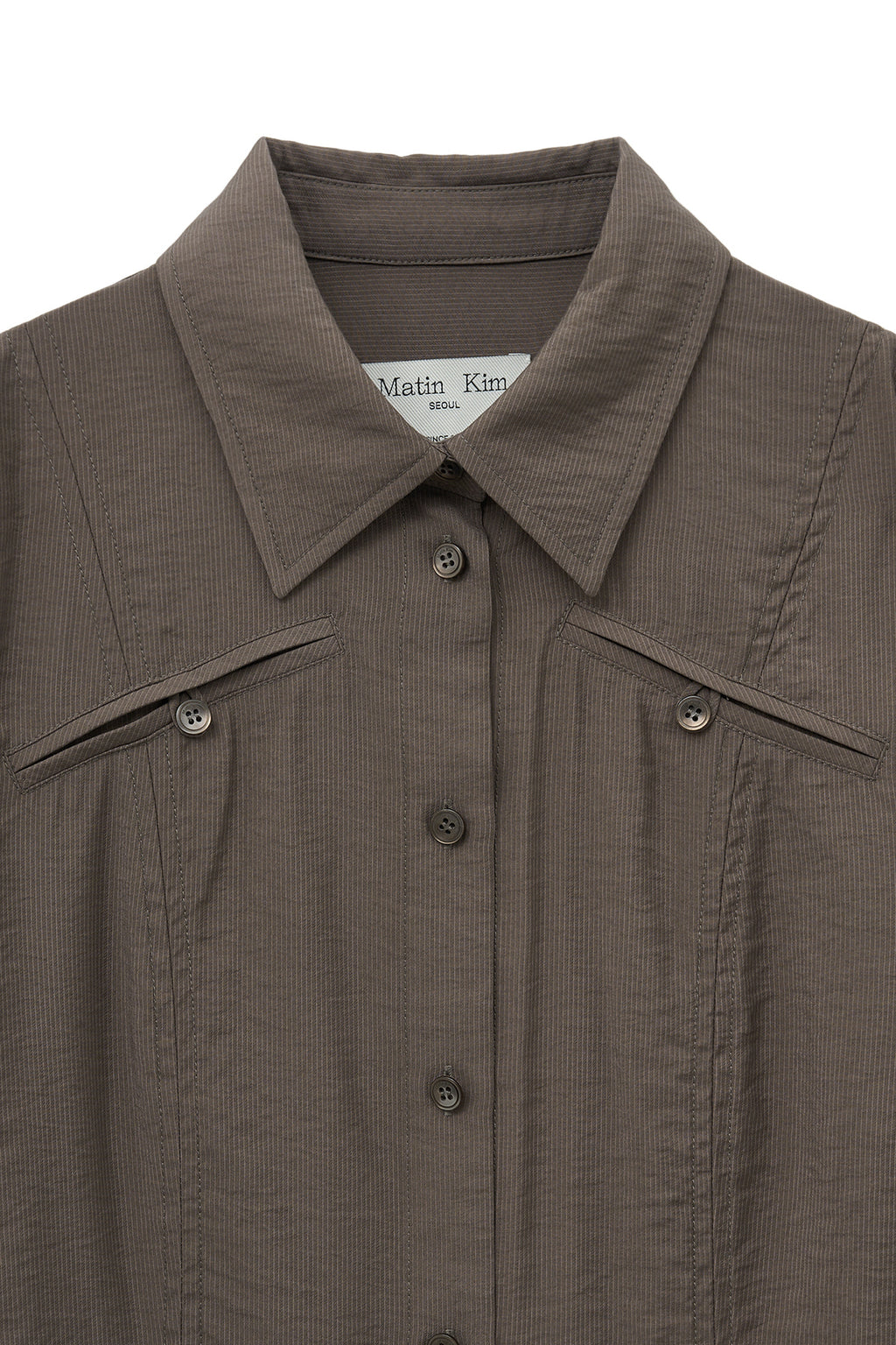 Matin Kim - Pocket Line Point Shirt (Brown) product image 3 | TRAB K-Fashion Australia