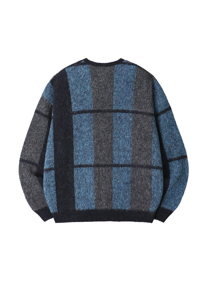 Art if acts - Mohair Ombre Check Cardigan (Dark Navy) product image 7 | TRAB K-Fashion Australia