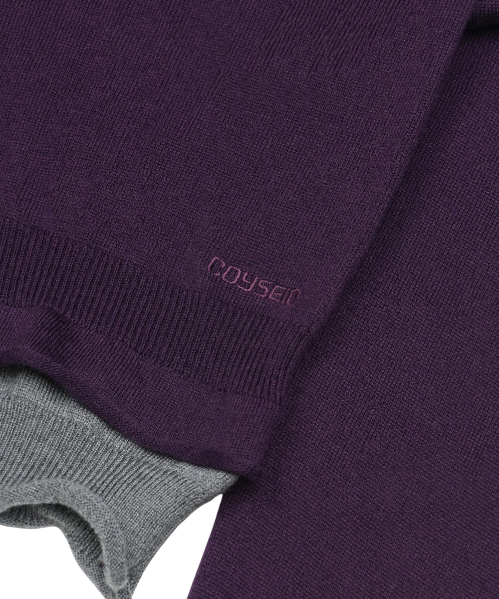 Coyseio - Round Collar Knit Cardigan (Purple) product image 14 | TRAB K-Fashion Australia
