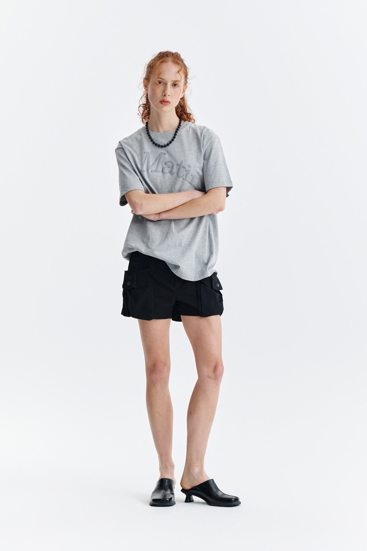 Matin Kim - Matin Wave Printing Logo Top (Grey) product image 8 | TRAB K-Fashion Australia