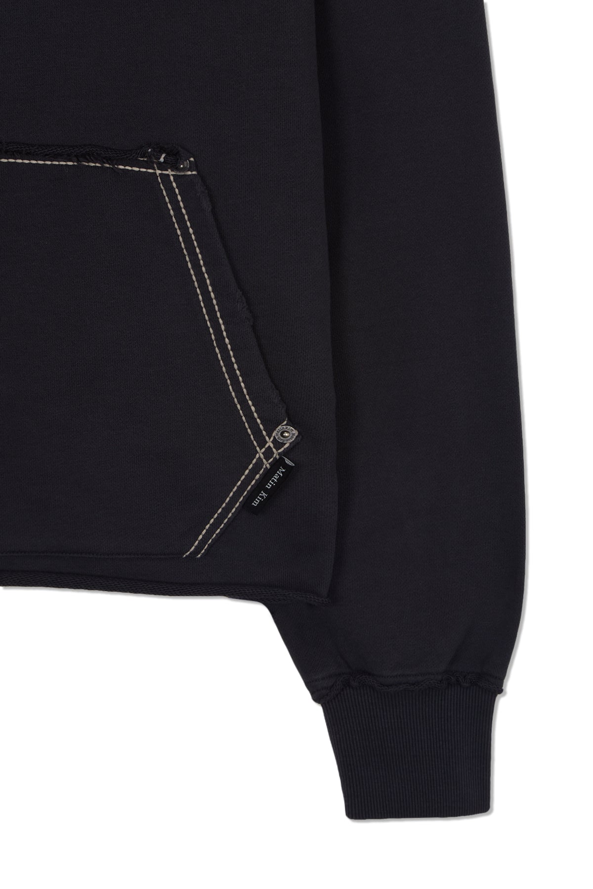 Matin Kim - Raw Cut Applique Sweatshirt (Charcoal) product image 4 | TRAB K-Fashion Australia