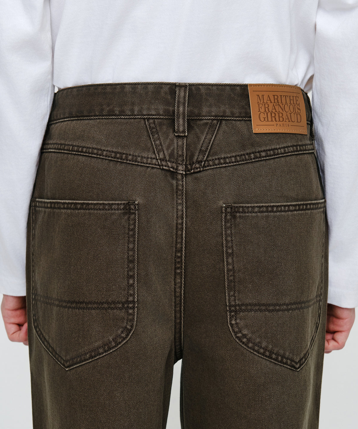 Marithe & Francois Girbaud - X-pocket Semi-wide Denim Pants (Brown) product image 3 | TRAB K-Fashion Australia