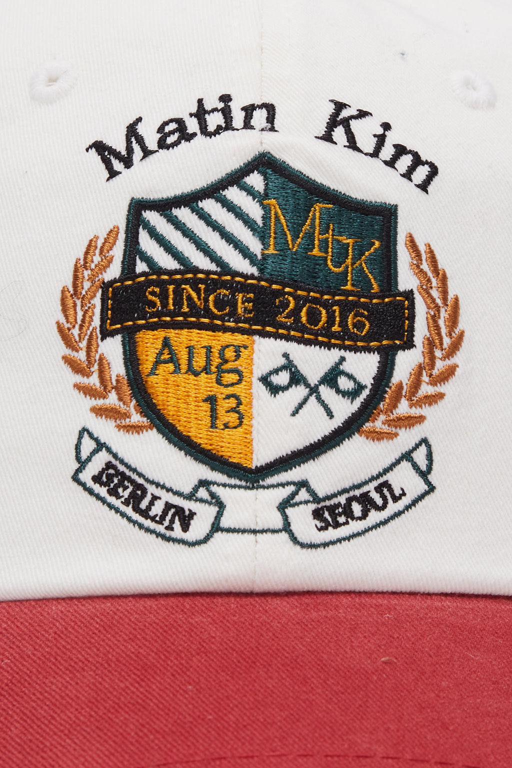 Matin Kim - Emblem Color Ball Cap (Ivory) product image 3 | TRAB K-Fashion Australia