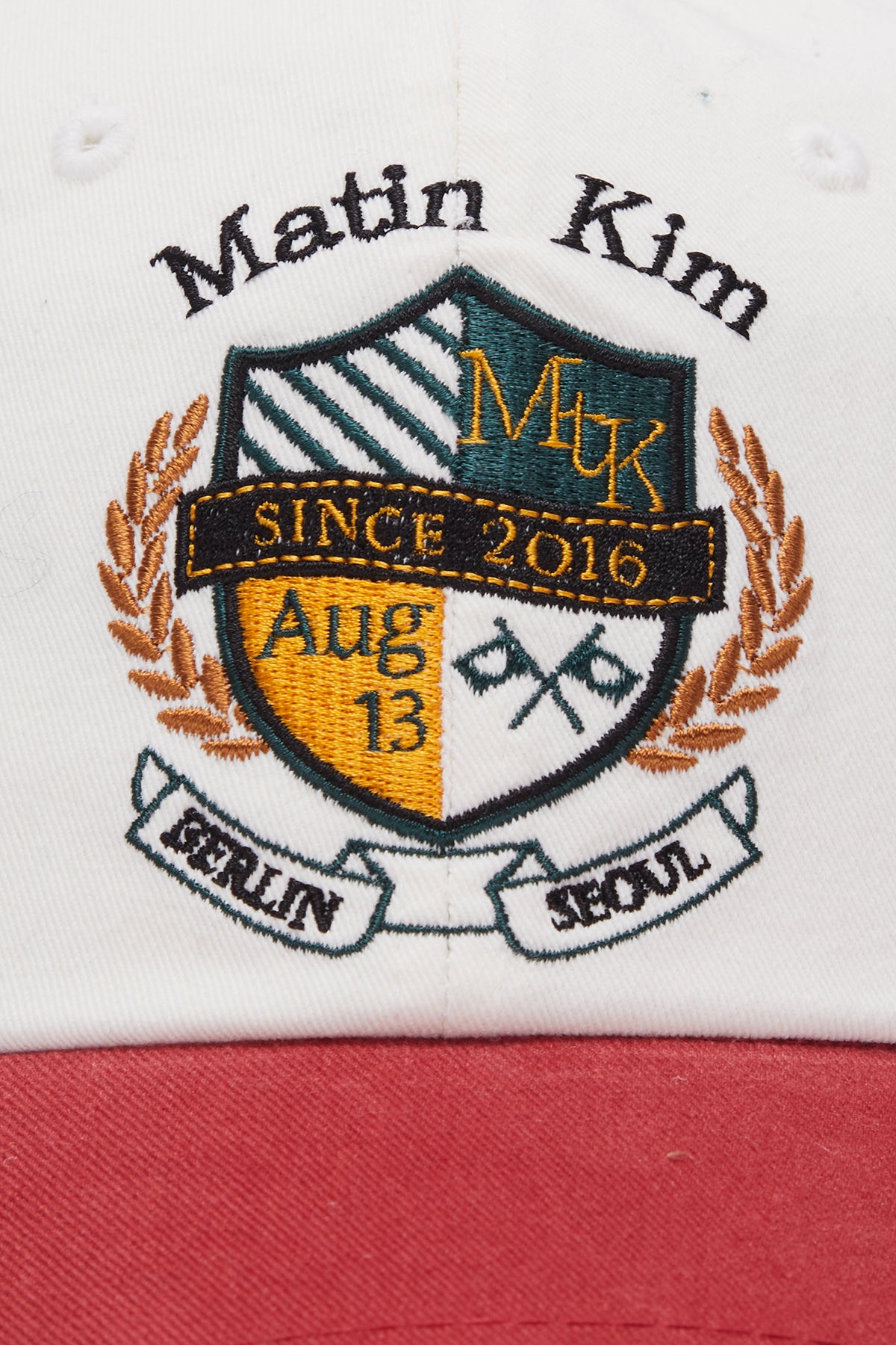 Matin Kim - Emblem Color Ball Cap (Ivory) product image 3 | TRAB K-Fashion Australia