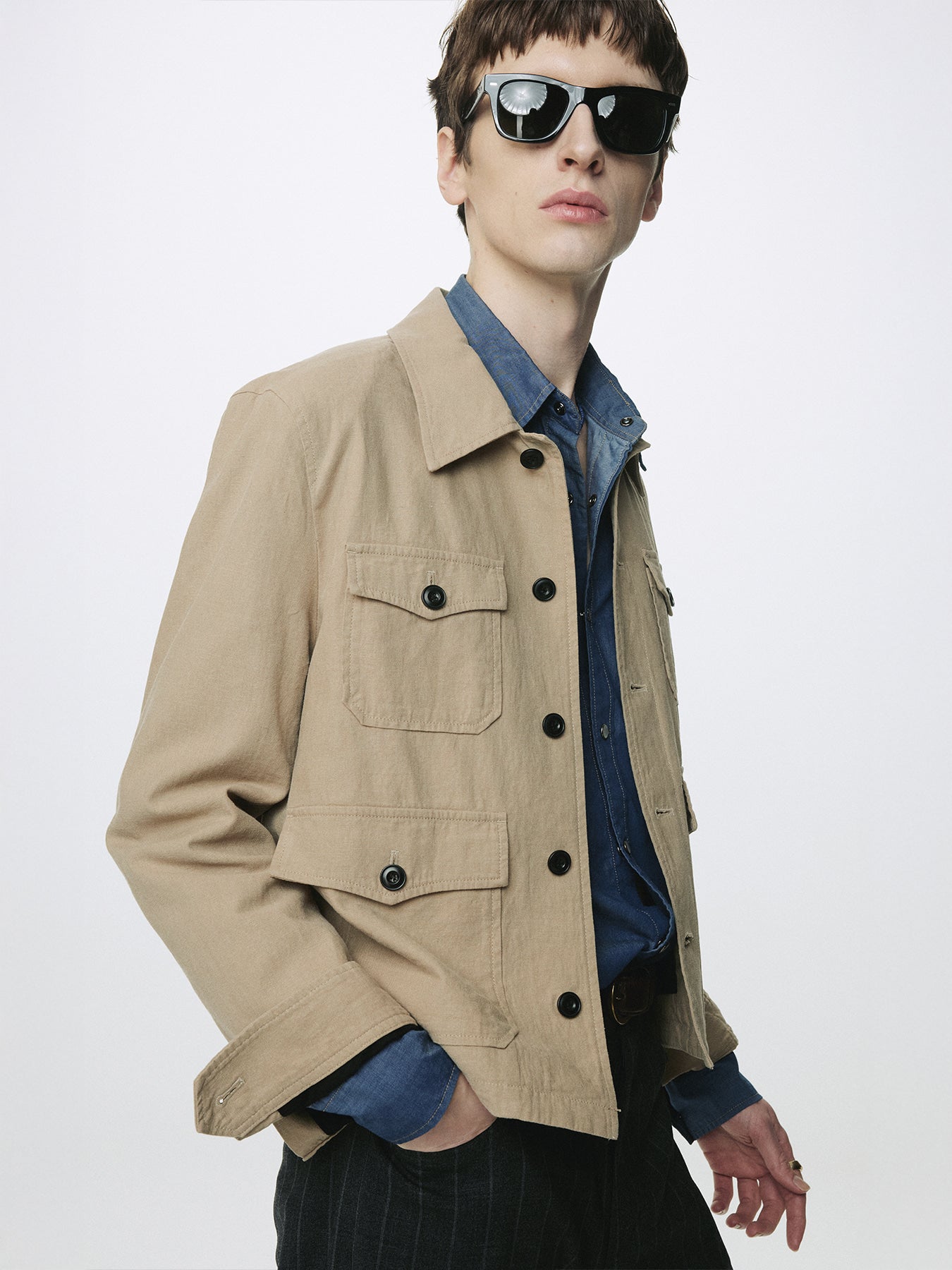 Tonywack - Cotton Linen Cropped Safari Jacket (Sand) product image 8 | TRAB K-Fashion Australia