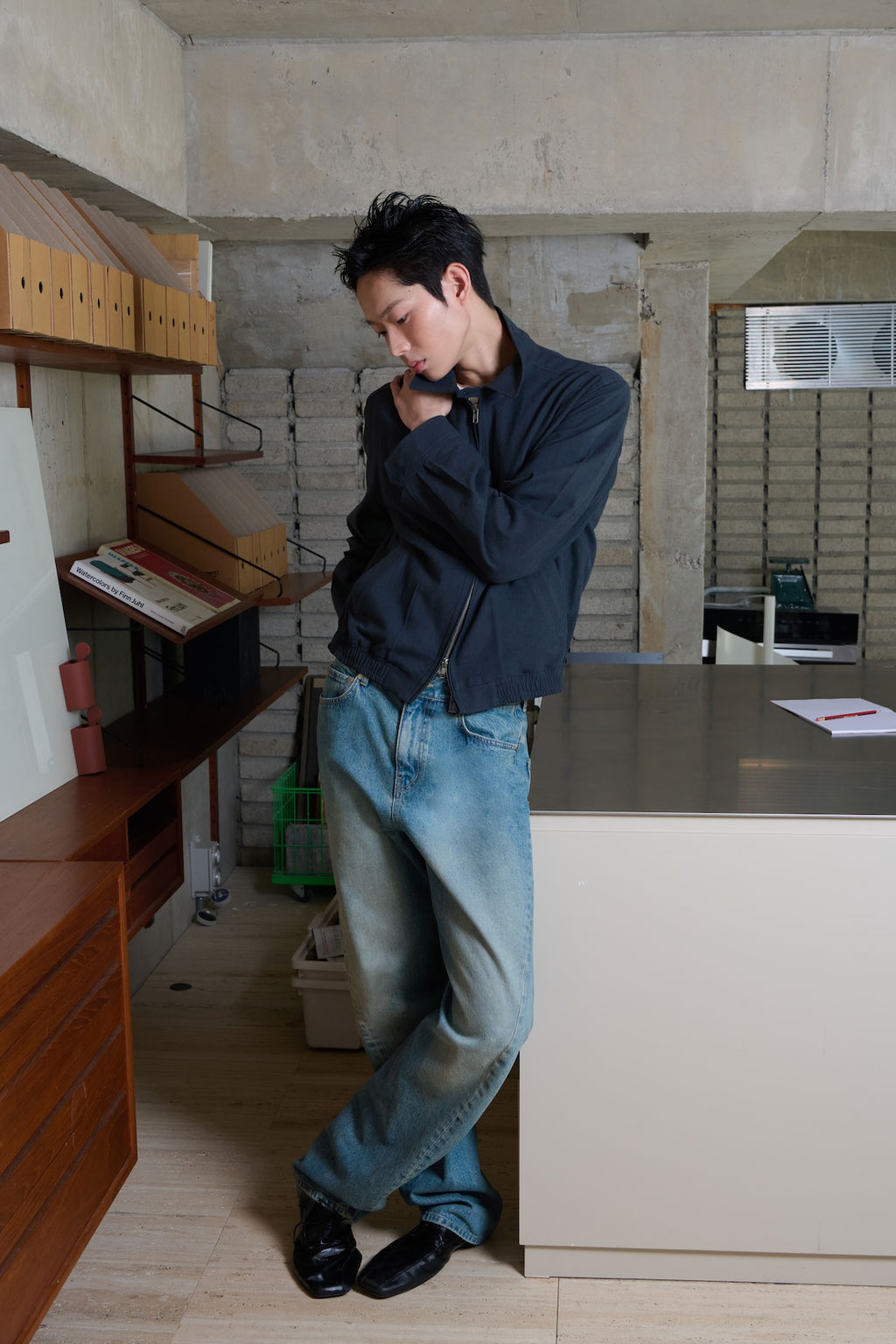STU - Vintage Swing Jacket (Navy) product image 1 | TRAB K-Fashion Australia