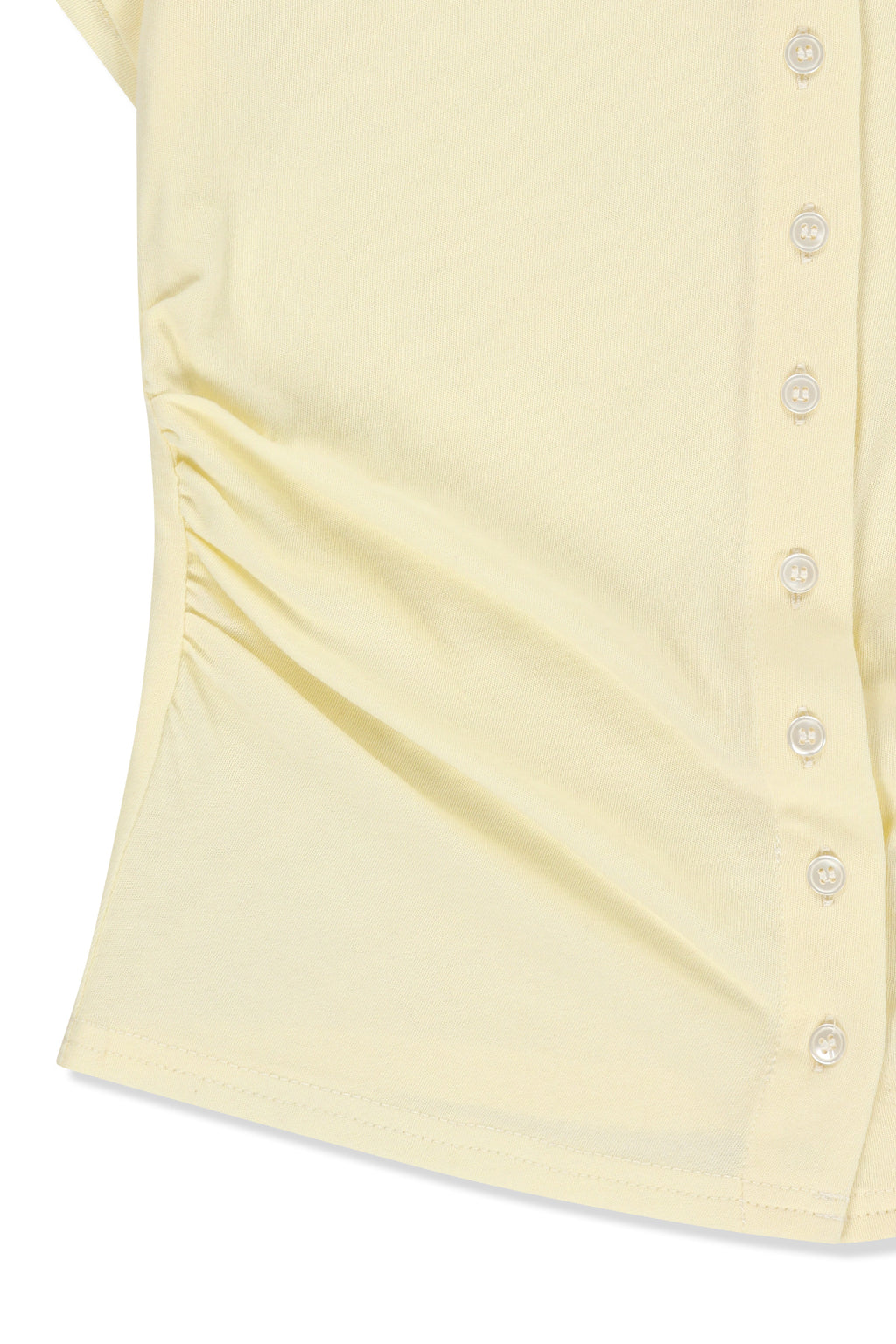 Matin Kim - Side Shirring Button Top (Cream) product image 5 | TRAB K-Fashion Australia