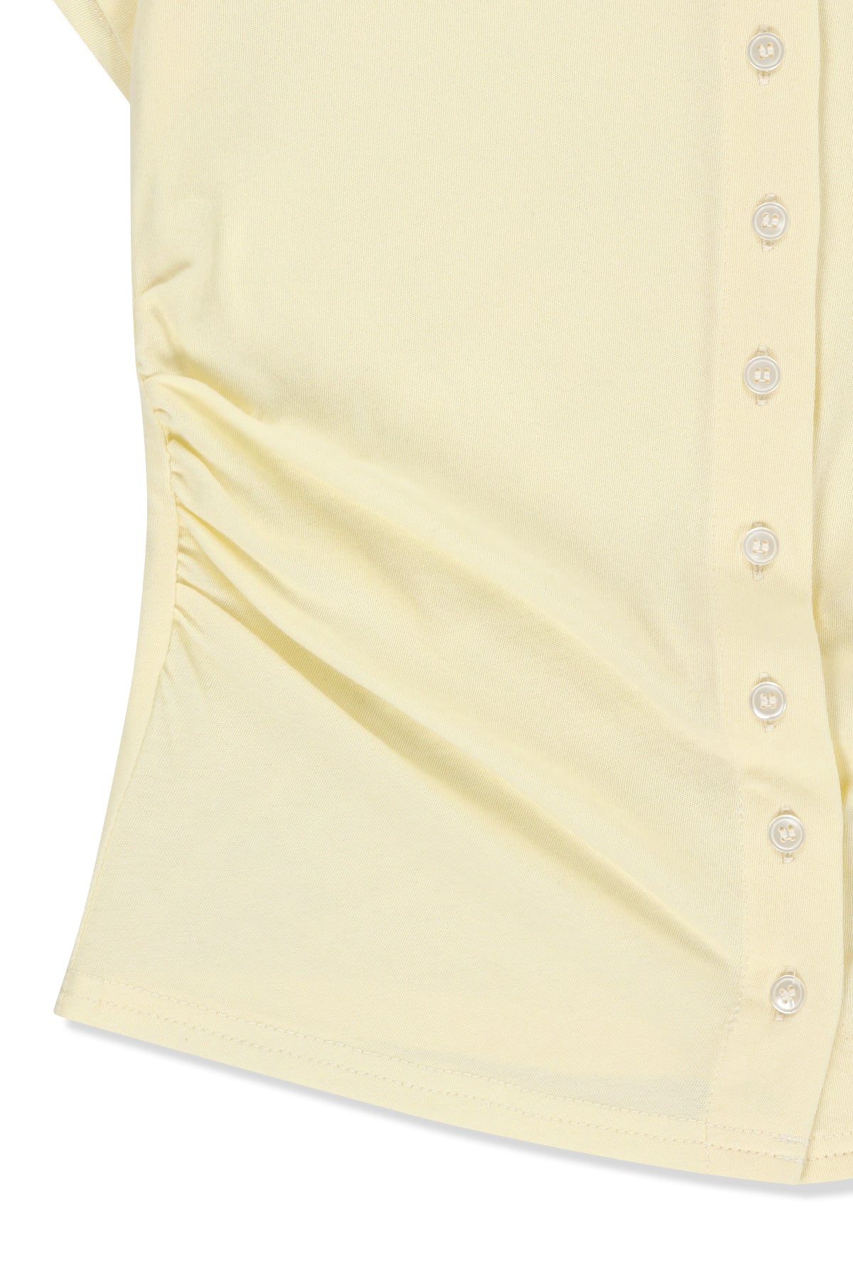 Matin Kim - Side Shirring Button Top (Cream) product image 5 | TRAB K-Fashion Australia