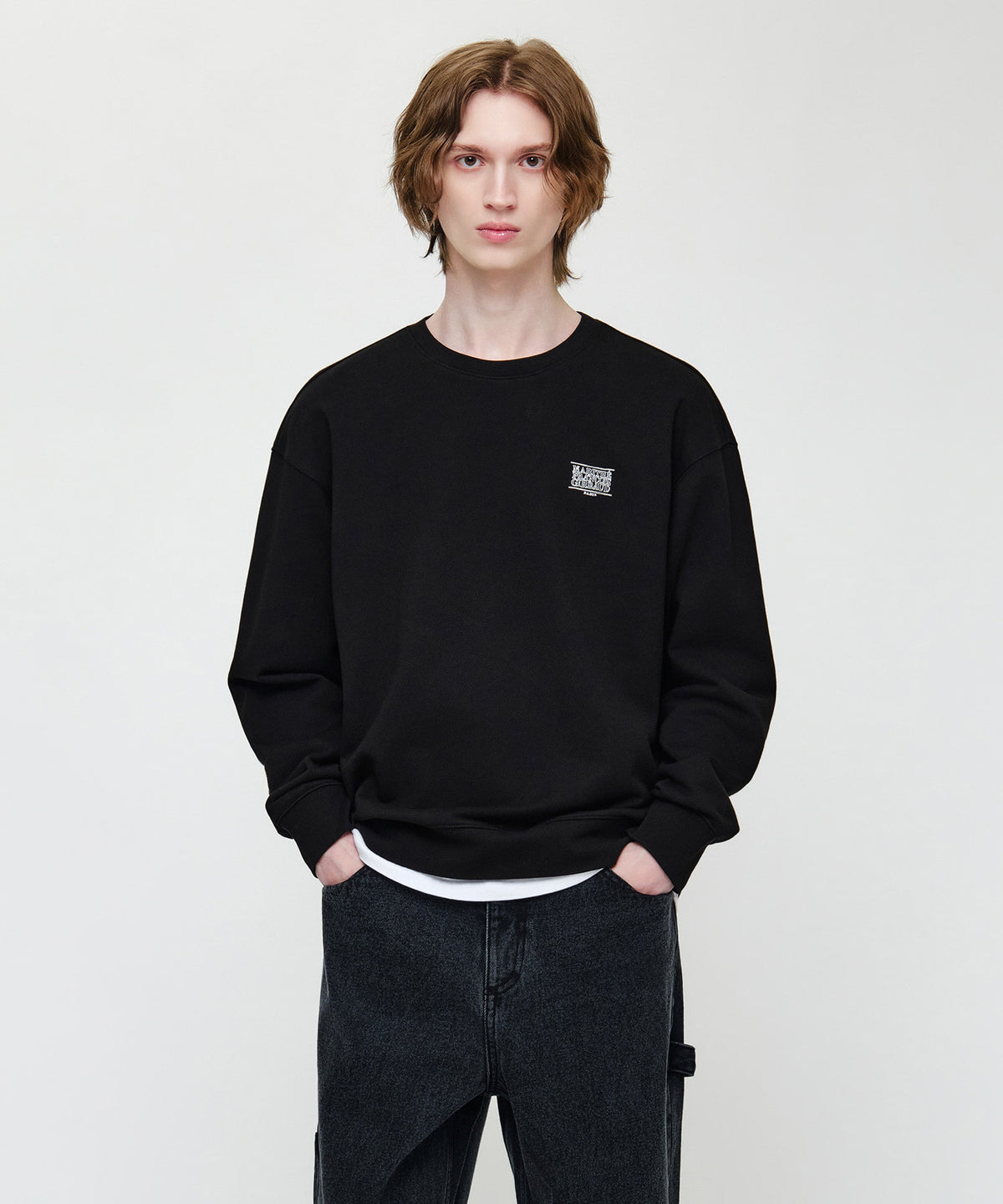Marithe & Francois Girbaud - Doodle Classic Logo Oversized Sweatshirt (Black) product image 1 | TRAB K-Fashion Australia