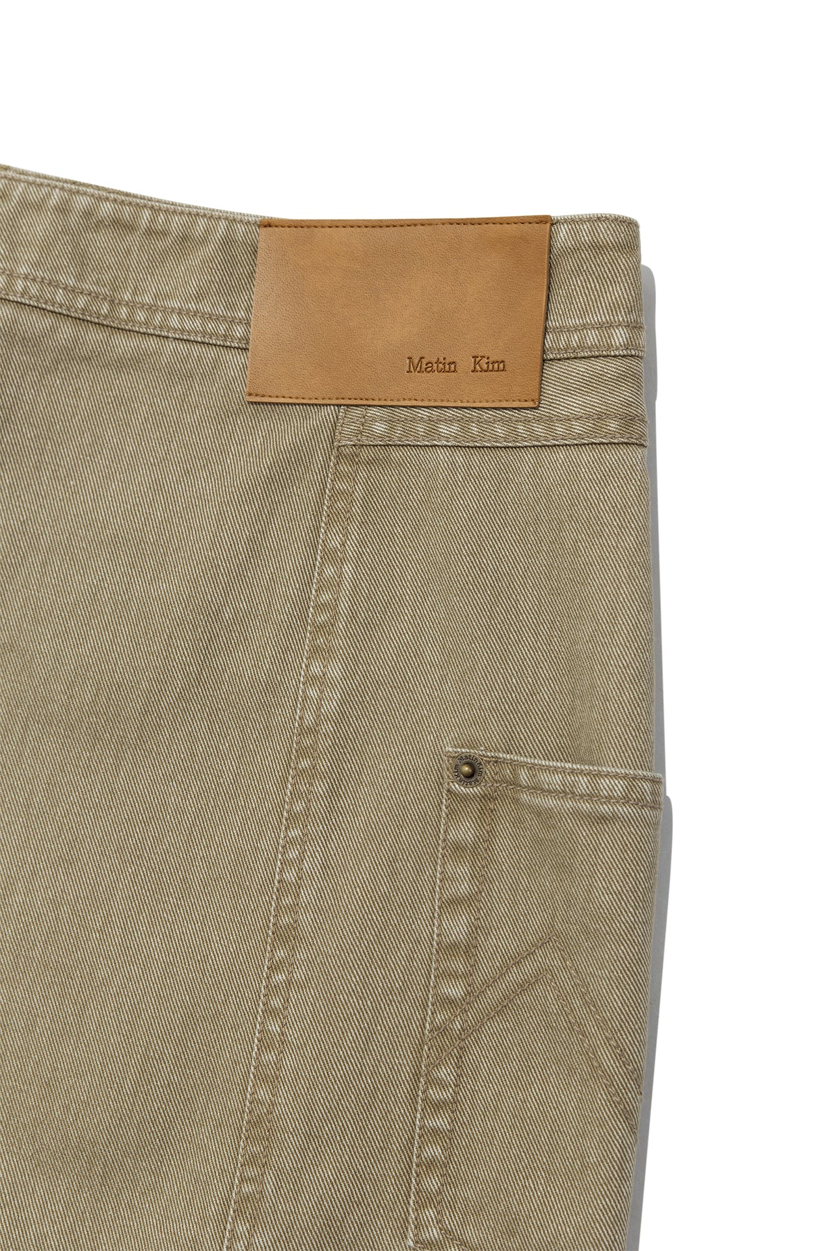 Matin Kim - Side Pocket Point Midi Skirt (Light Khaki) product image 4 | TRAB K-Fashion Australia