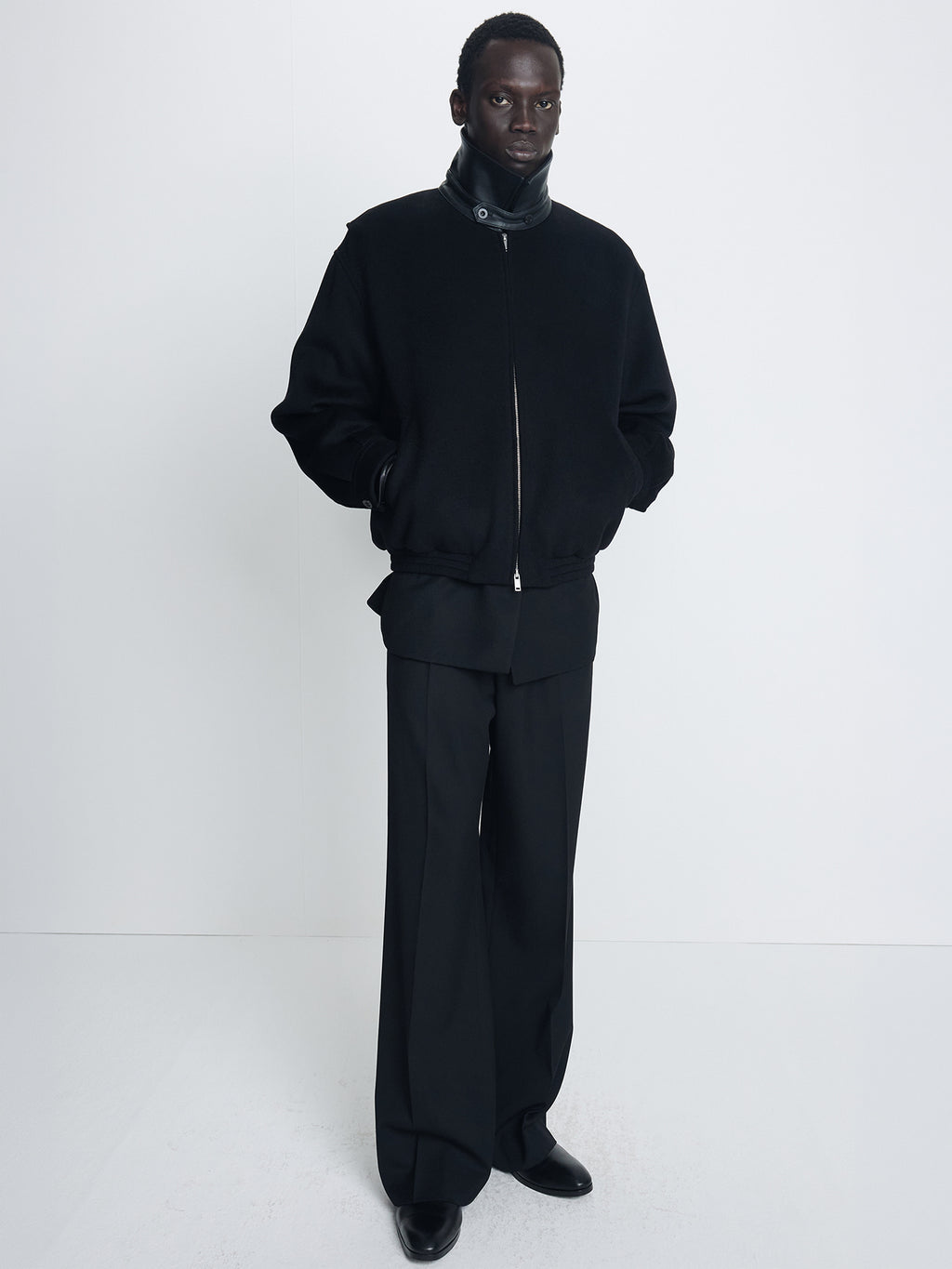 Tonywack - Wool And Silk Blouson Jacket (Black) product image 3 | TRAB K-Fashion Australia