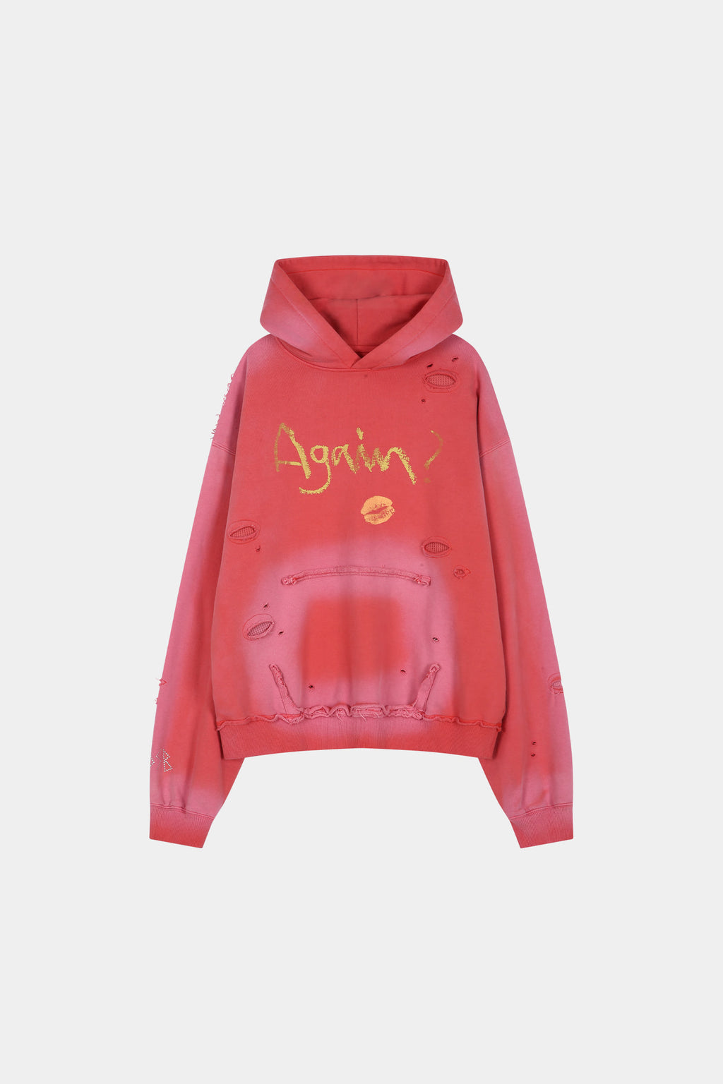 Andersson Bell - (essential) Unisex Spray Washed Again Lip Hoodie (red) (Red) product image 13 | TRAB K-Fashion Australia