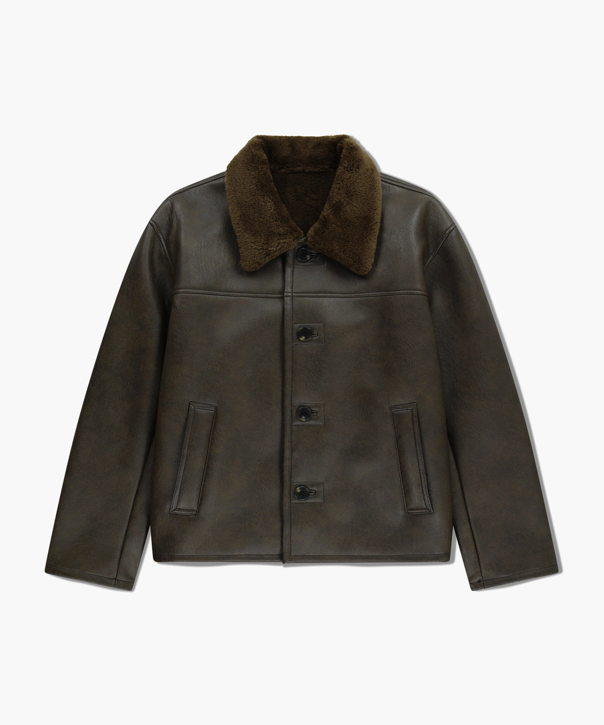 Marithe & Francois Girbaud - Faux Leather Over Fit Mustang Jacket (Brown) product image 5 | TRAB K-Fashion Australia