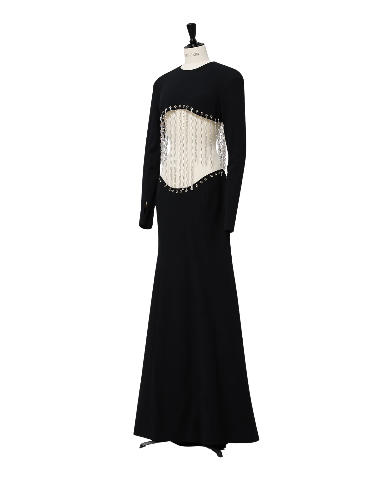 Kimhe Kim - Chain Embellished Waistless Maxi Dress (Black) product image 4 | TRAB K-Fashion Australia