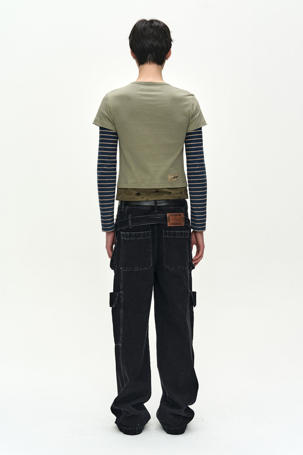 Andersson Bell - Layered Heart Message Long Sleeve T-Shirt (khaki) (Khaki) product image 4 | TRAB K-Fashion Australia