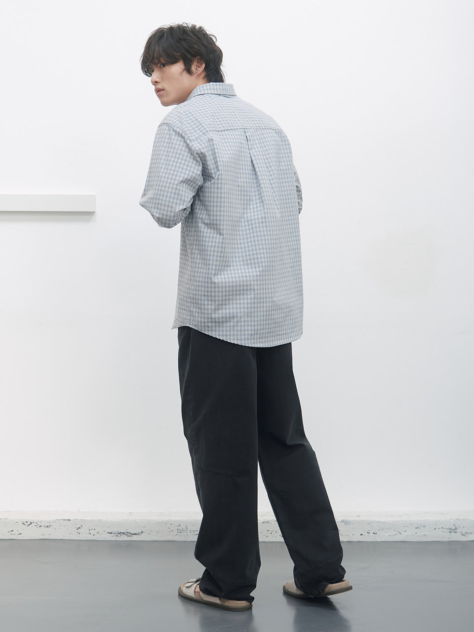 Kijun - Soft Check Shirt (Sky Blue) product image 5 | TRAB K-Fashion Australia
