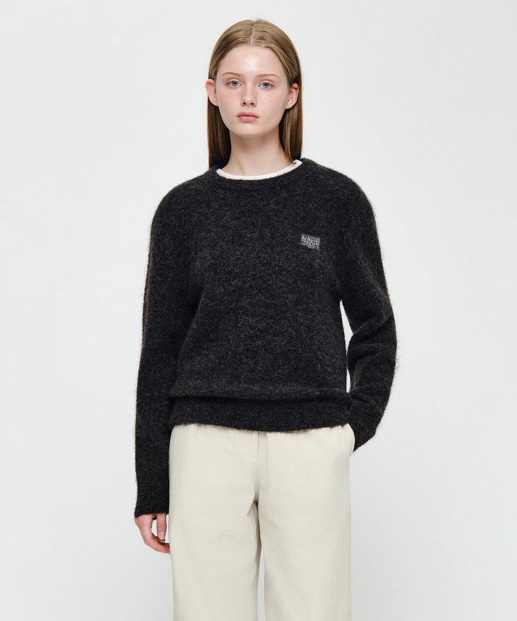 Marithe & Francois Girbaud - Small Classic Logo Boucle Knit Pullover (Charcoal) product image 1 | TRAB K-Fashion Australia